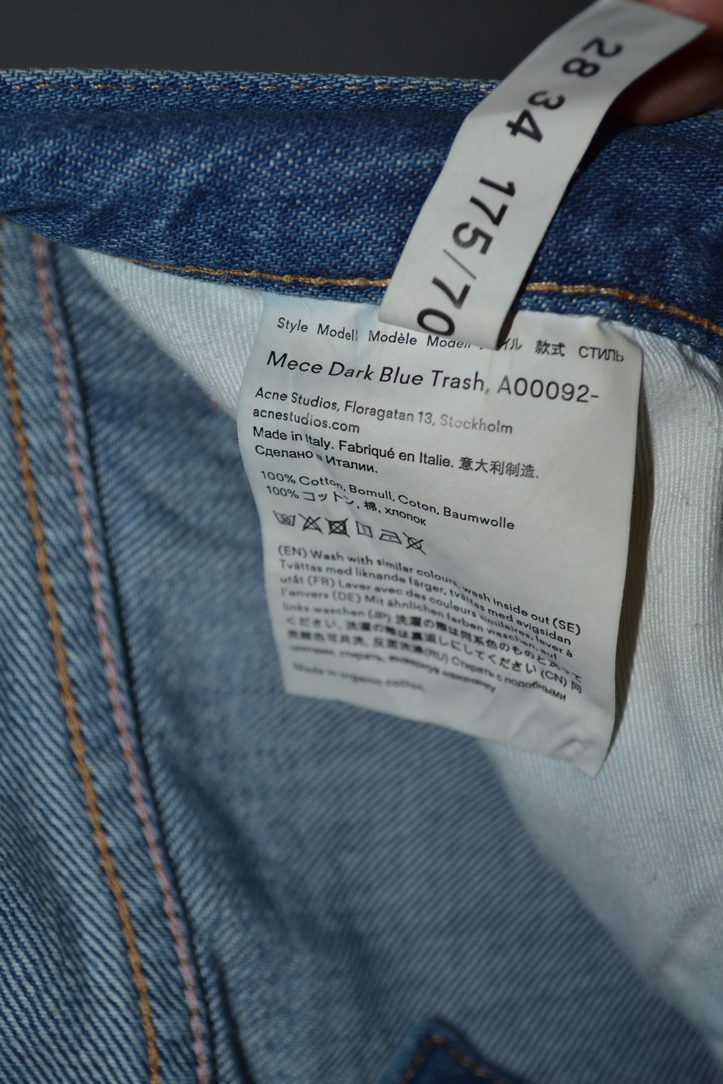 Acne Studios Acne Studios Bla Konst Mece Dark Blue Trash 28 size Jeans Size 28" / US 6 / IT 42 - 12 Thumbnail