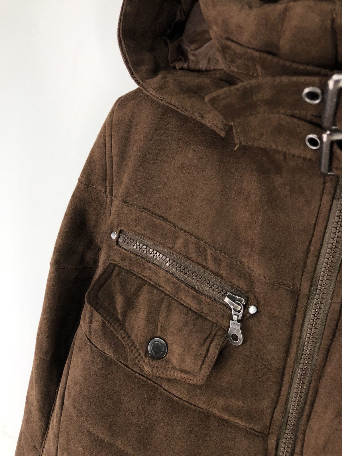 Japanese Brand Louis Chavlon Bikers Style Hooded Brown Jacket Size US M / EU 48-50 / 2 - 8 Thumbnail