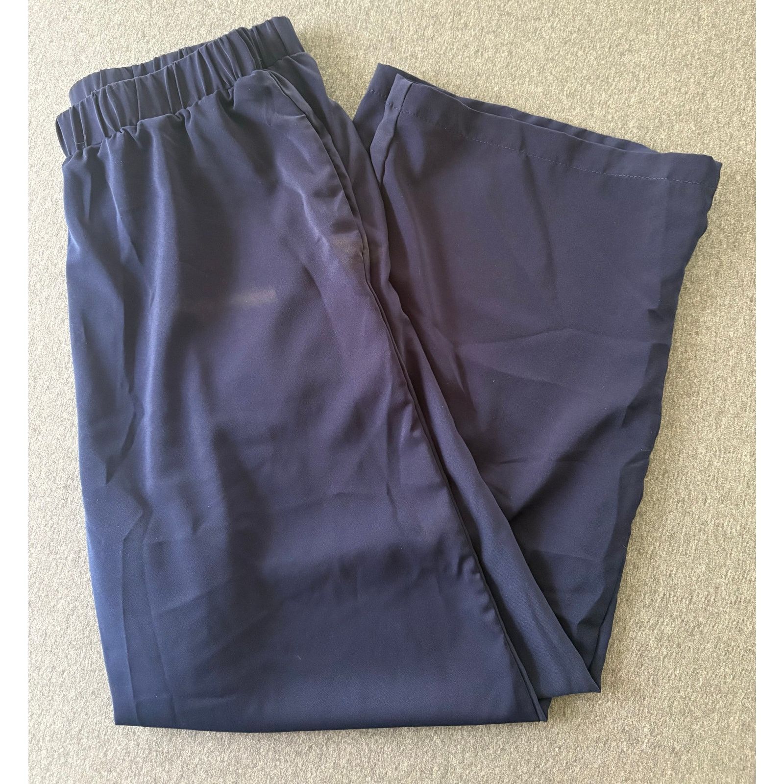 Other Emery Rose | Navy Blue Wide Leg Pull On Pants | Large Size 22" - 1 Thumbnail