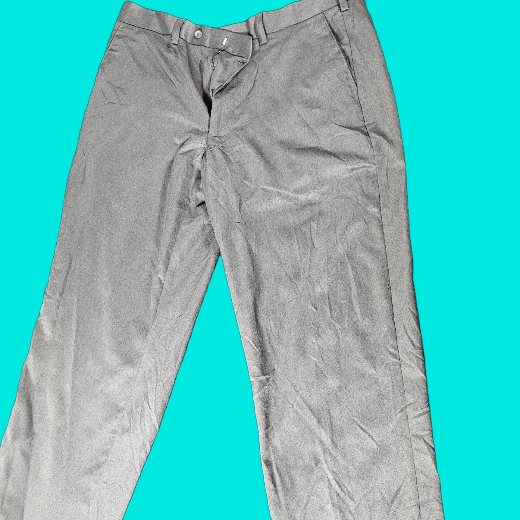 George George Pants Mens 36x32 Dress Pants Flat Front Business Career Gray Size US 36 / EU 52 - 1 Thumbnail