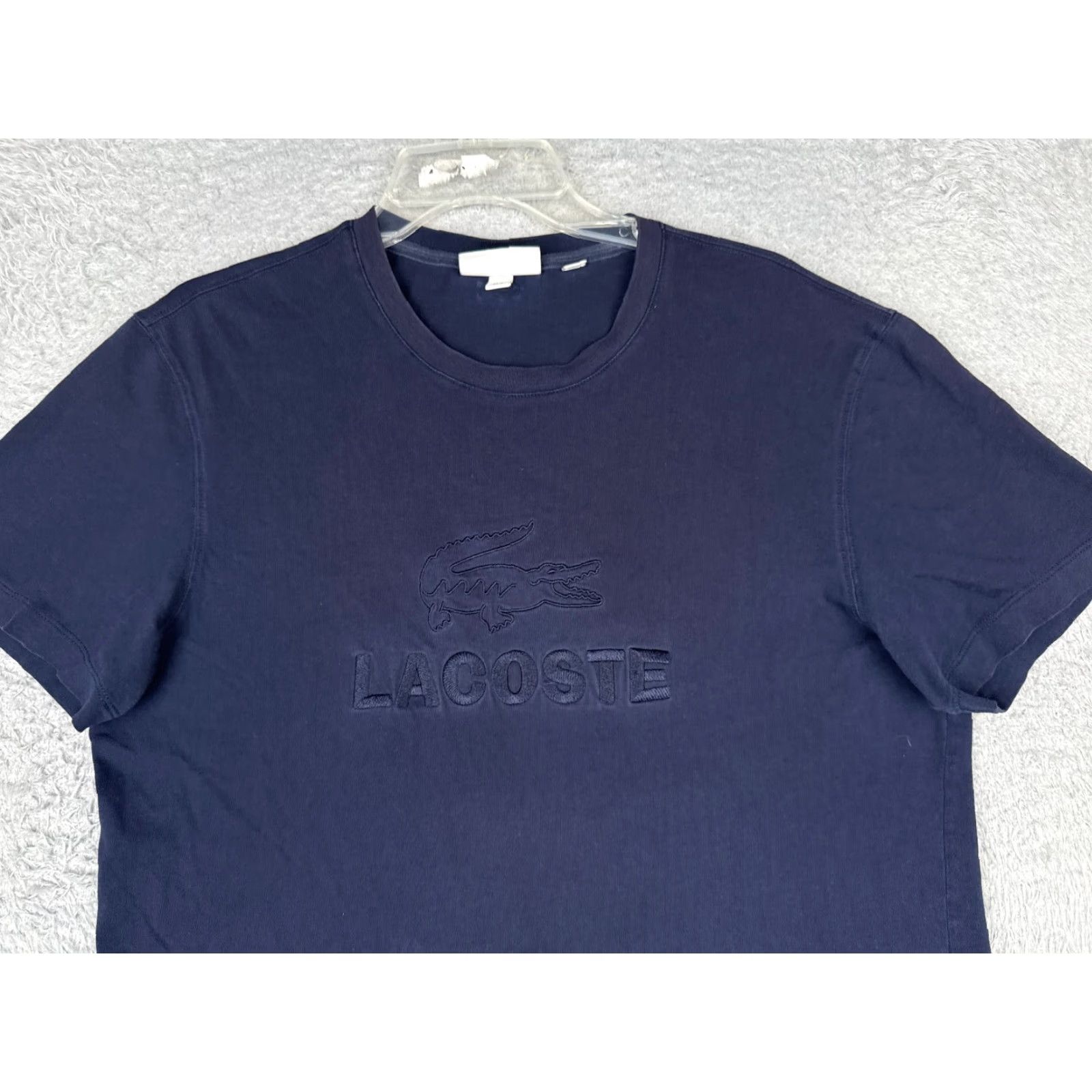 Lacoste Lacoste Shirt Men Large Blue Crew Neck Short Sleeve 100% Cotton Logo READ Size US L / EU 52-54 / 3 - 4 Thumbnail