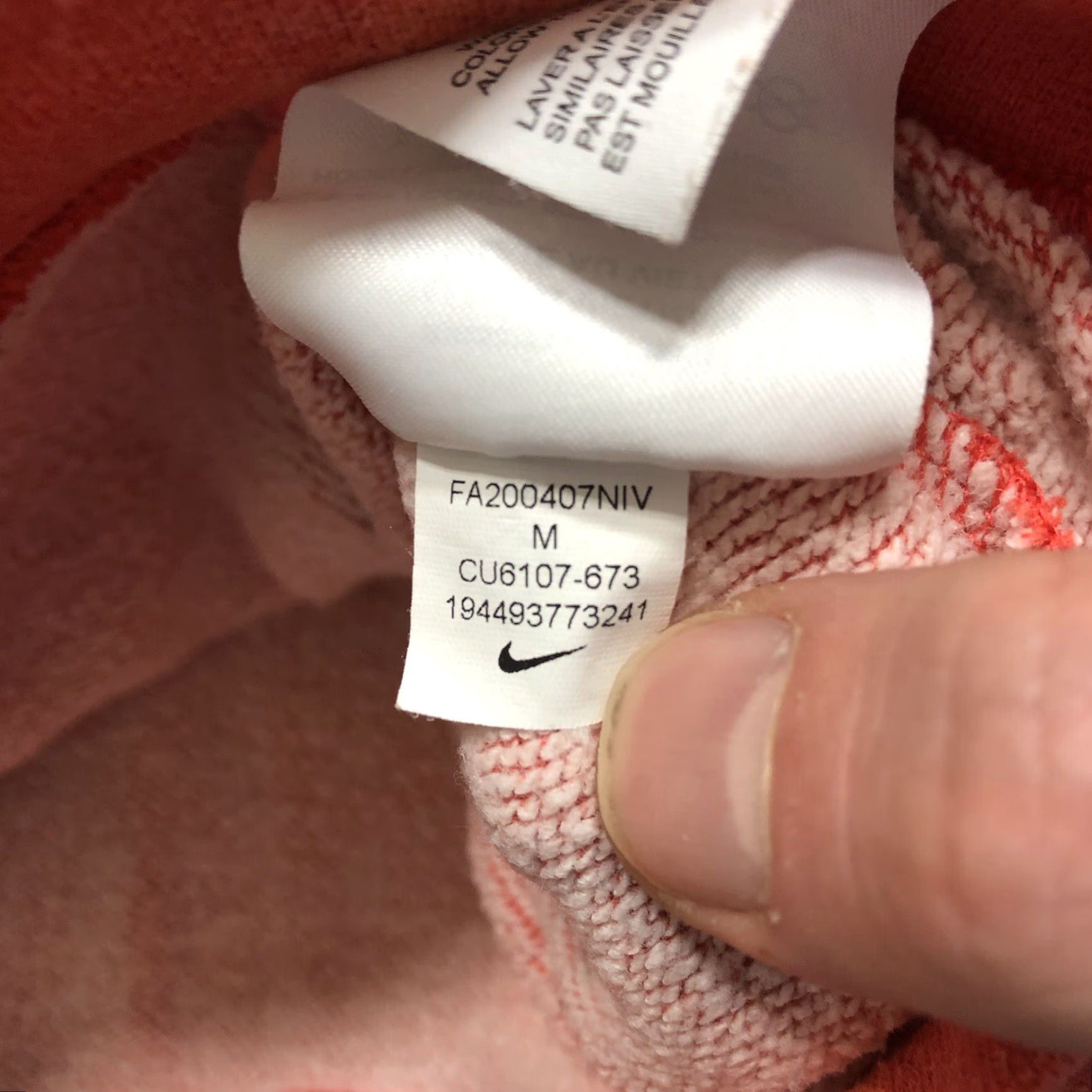 Nike Nike Hoodie Womens 1/4 Zip Red Tie Dye Cotton Blend Fleece M Regular Pockets Hooded Zip Sweatshirt 1 Of 1 Size M / US 6-8 / IT 42-44 - 6 Thumbnail