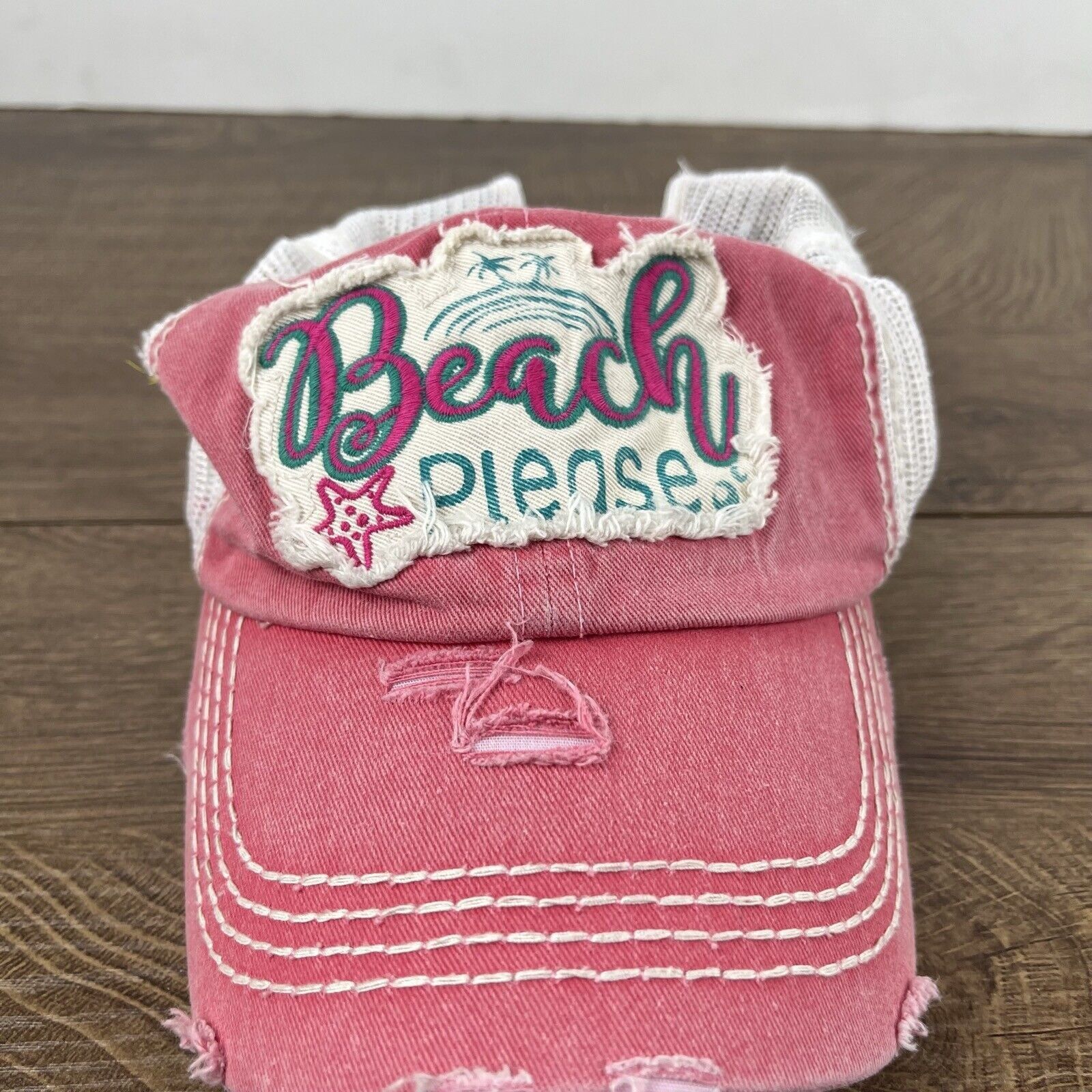 Other Beach Please Hat Beach Hat Red Adjustable Hat Red Adult Size Size ONE SIZE - 5 Thumbnail