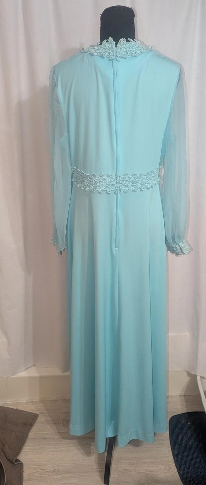 Handmade VTG Light Blue 60s Coquette Sheer Sleeved Maxi Prairie Dress |  Grailed