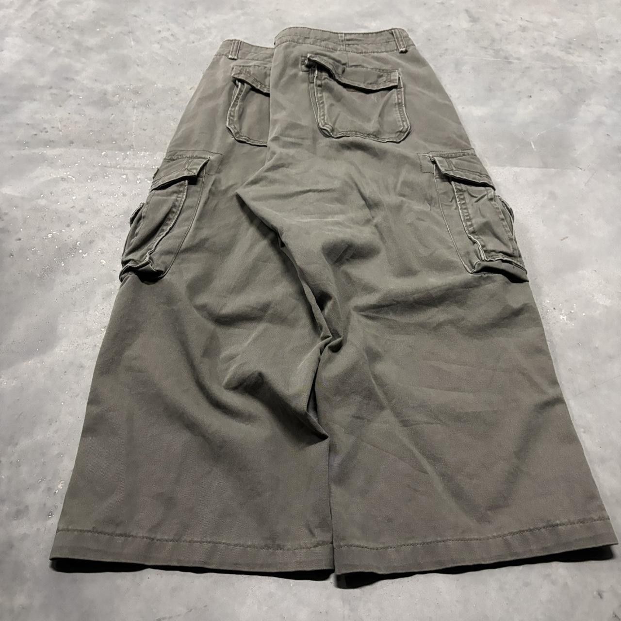 Japanese Brand × Vintage Crazy Vintage Y2K/2000s Baggy Khaki Green Streetwear Skater Cargo Pants! Size US 40 / EU 56 - 4 Thumbnail