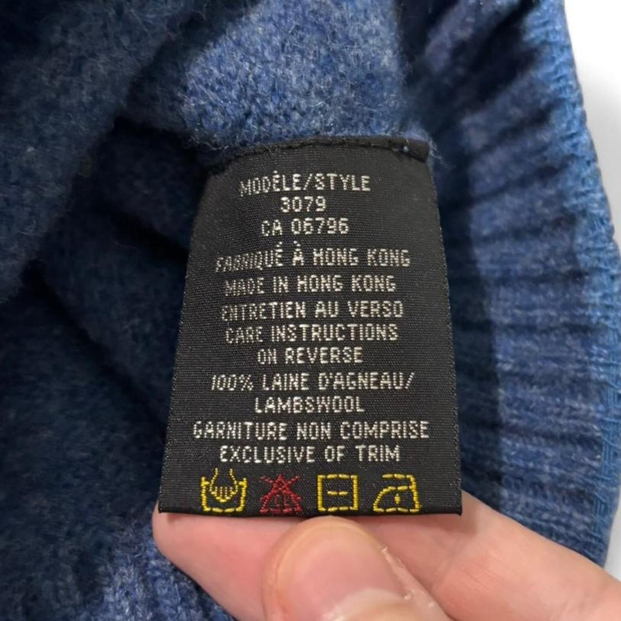 Vintage Vintage Blue 100% Wool Full Zip Sweater - XL Fits L Size US L / EU 52-54 / 3 - 5 Thumbnail