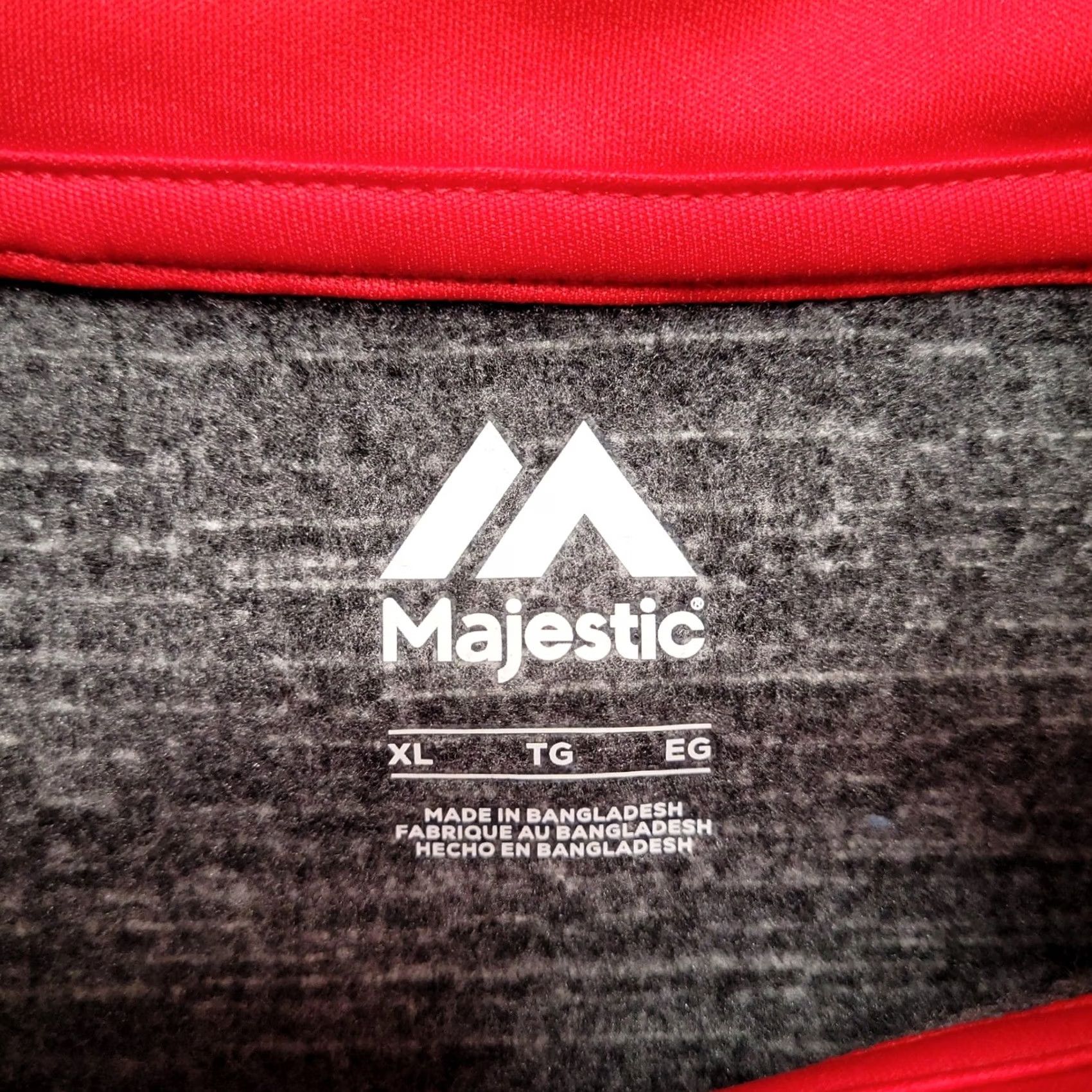 MLB Majestic Cincinnati Reds Mens XL Quarter Zip Pullover Space Dye Gray Red MLB Shirt Size US XL / EU 56 / 4 - 3 Thumbnail