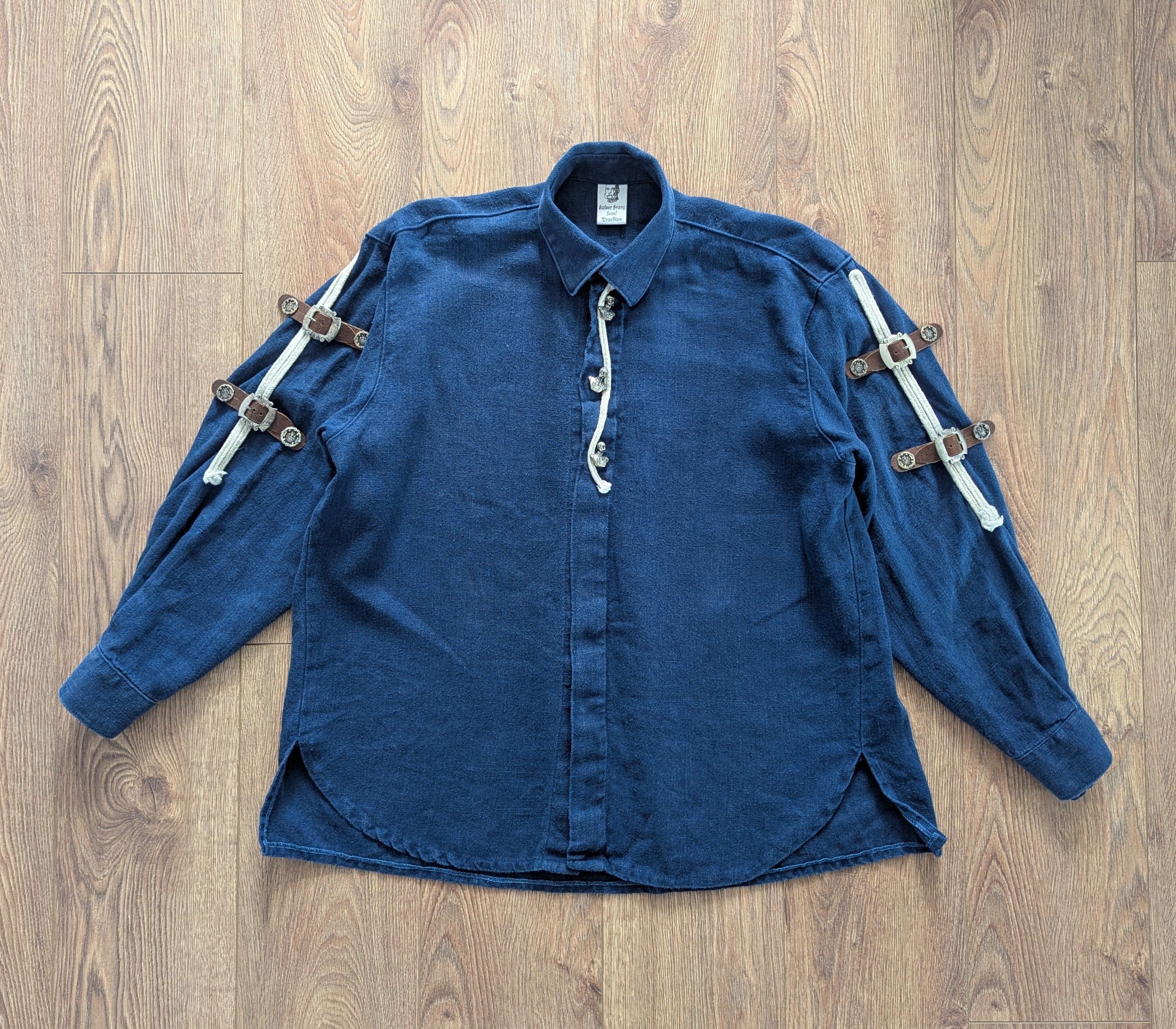 Other KAISER FRANZ Josef Trachten 100% Linen Shirt Made In Austria Size US M / EU 48-50 / 2 - 19 Thumbnail
