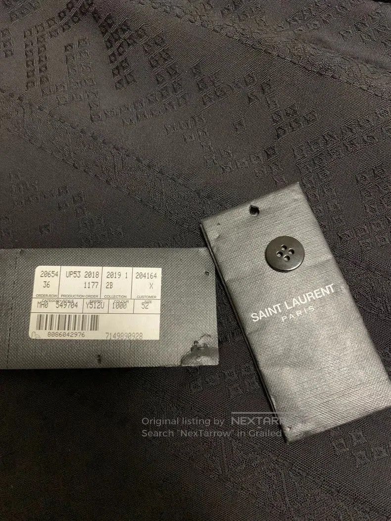 Saint Laurent Paris Saint Laurent Black Diamond Stripe Flare Trousers. Size US 36 / EU 52 - 7 Thumbnail