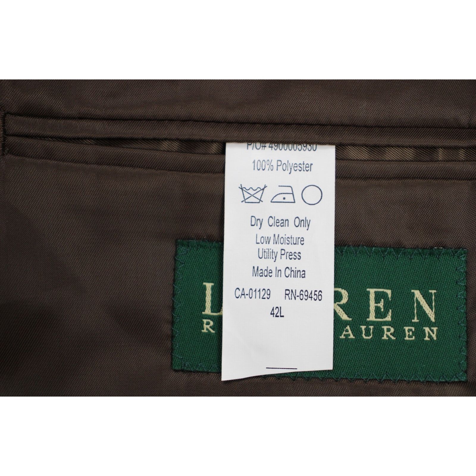 Lauren Ralph Lauren Ralph Lauren Blazer Mens 42L Brown Microfiber Faux-Suede Size 42L - 5 Thumbnail