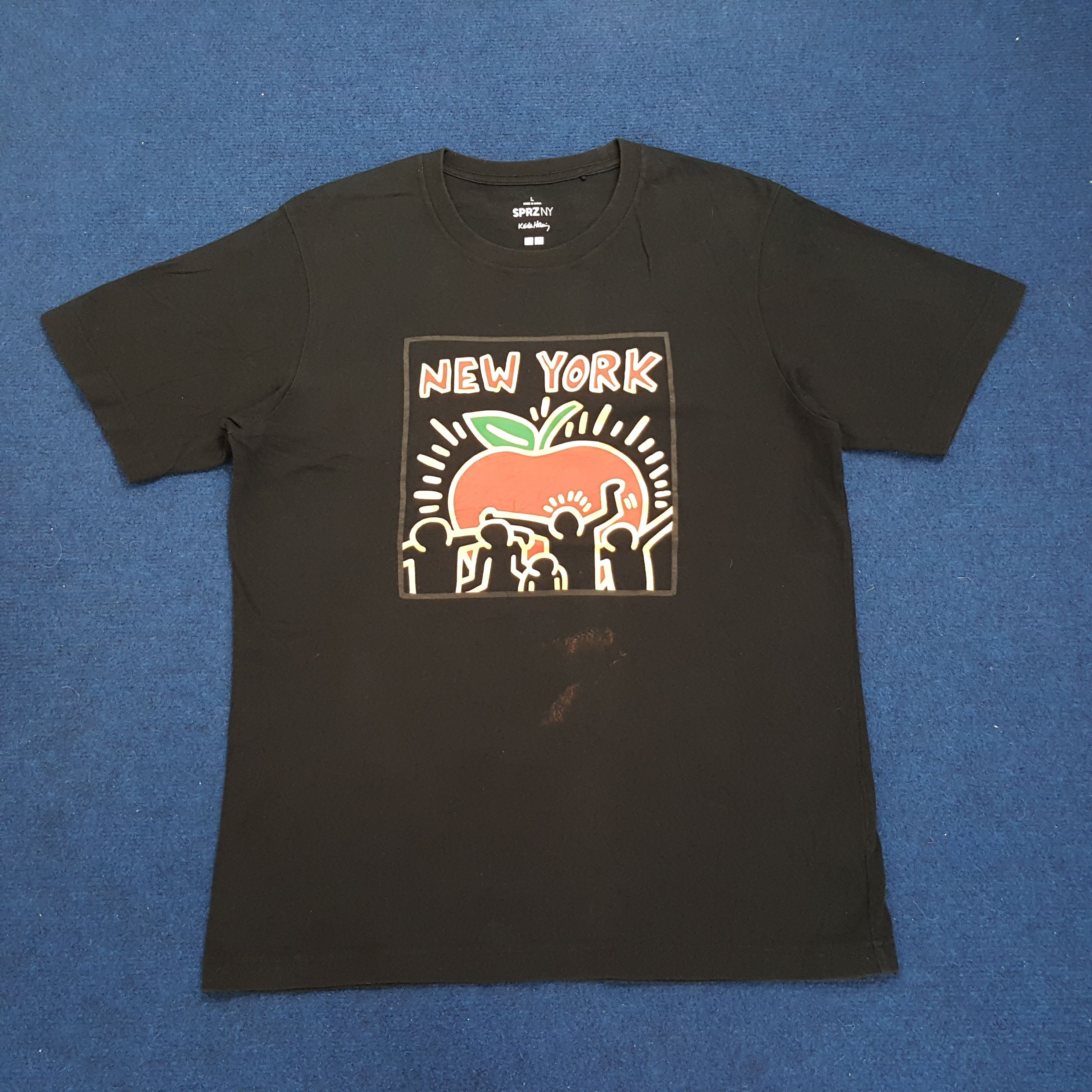 Keith Haring × Vintage Vintage Keith Haring New York Apple Streetwear T-shirts Size US L / EU 52-54 / 3 - 1 Thumbnail