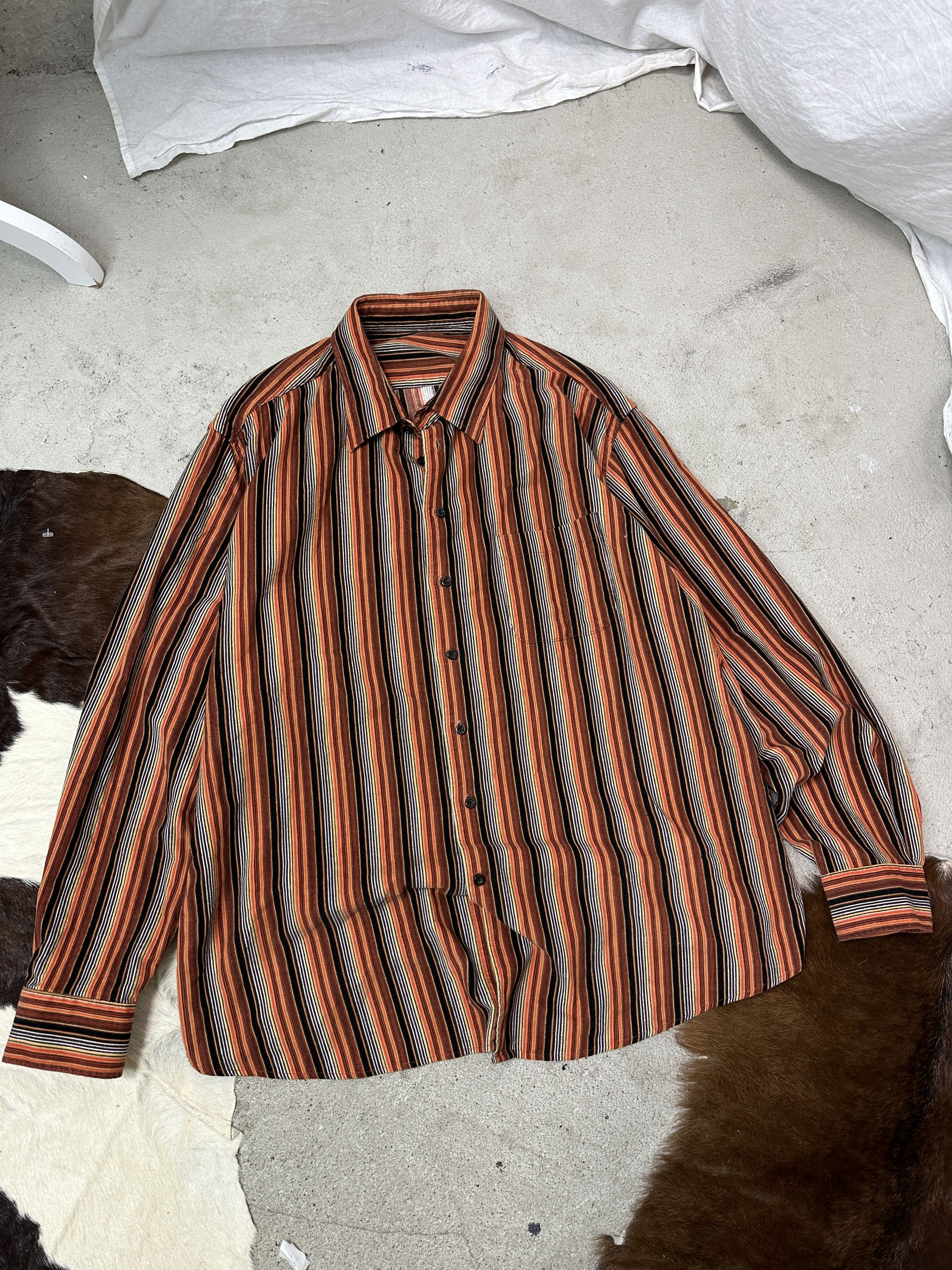 Vintage Vintage Striped Velvet Classy Preppy Button Up Shirt 90s Size US XL / EU 56 / 4 - 3 Thumbnail
