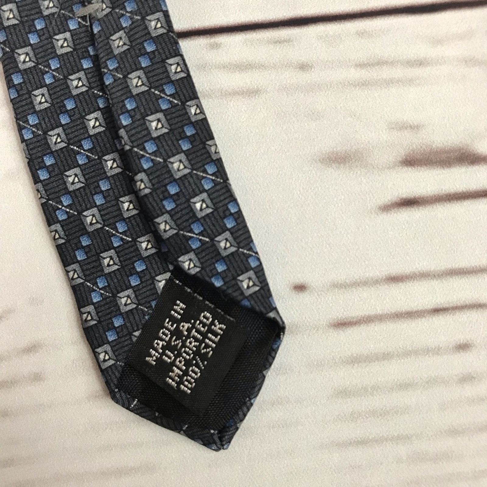 Geoffrey Beene Geoffrey Beene Blue Silk Tie Size 28 - 3 Thumbnail