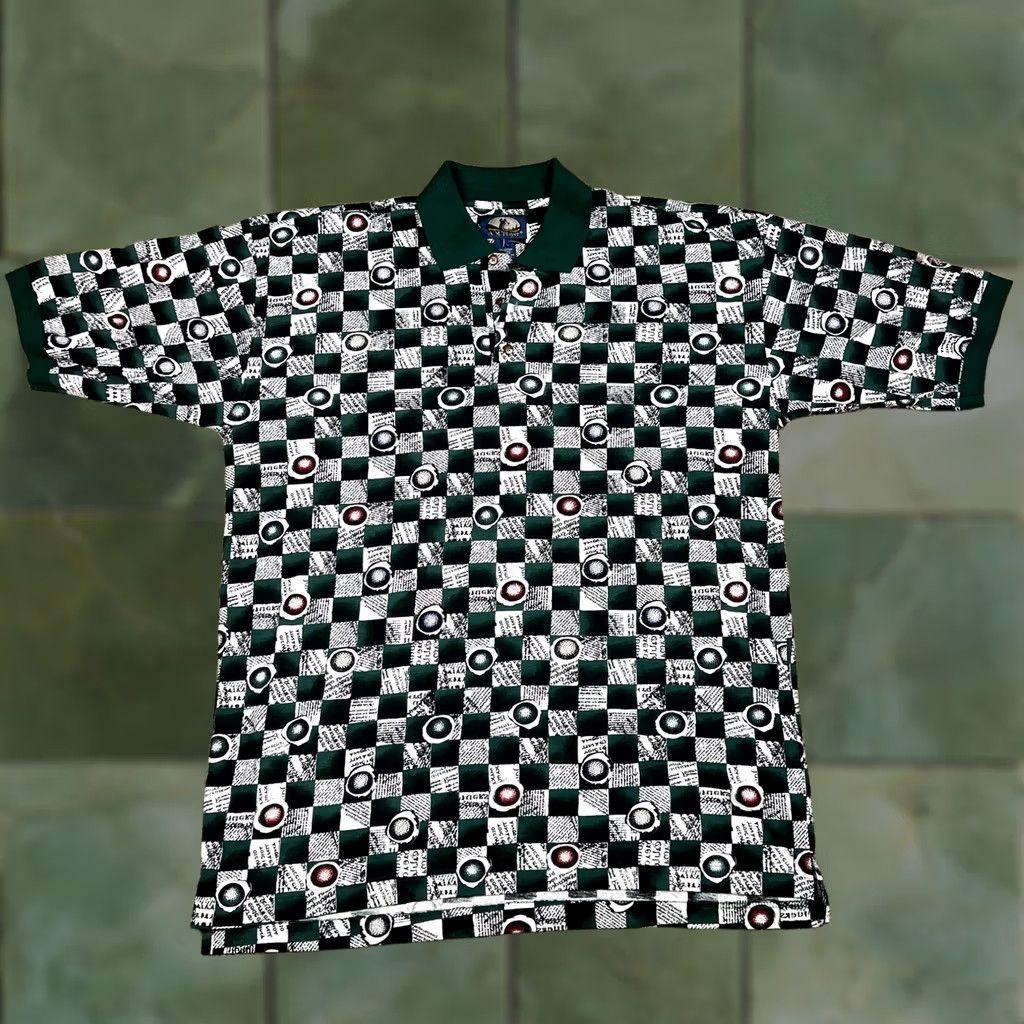 Vintage VINTAGE A.M. Player Golf Polo Shirt Mens XL Green Embroidered Logo 90s All Over Graphic Polo Shirt Size US XL / EU 56 / 4 - 1 Thumbnail