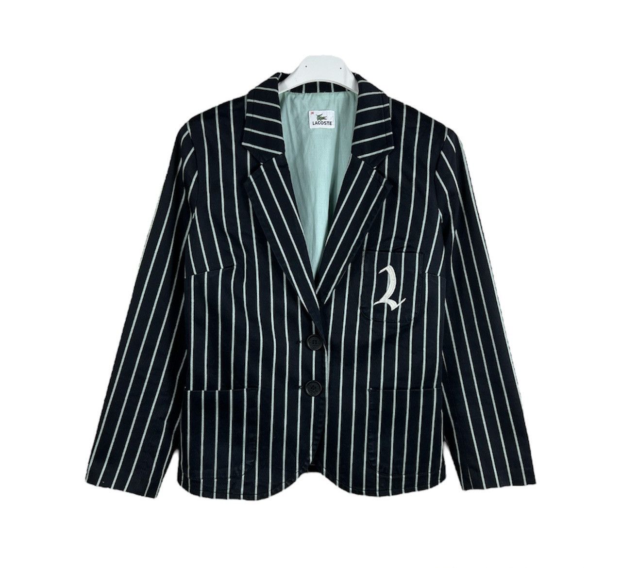 Lacoste Vintage Lacoste archive striped L logo pocket blazer jacket Size S / US 4 / IT 40 - 1 Thumbnail