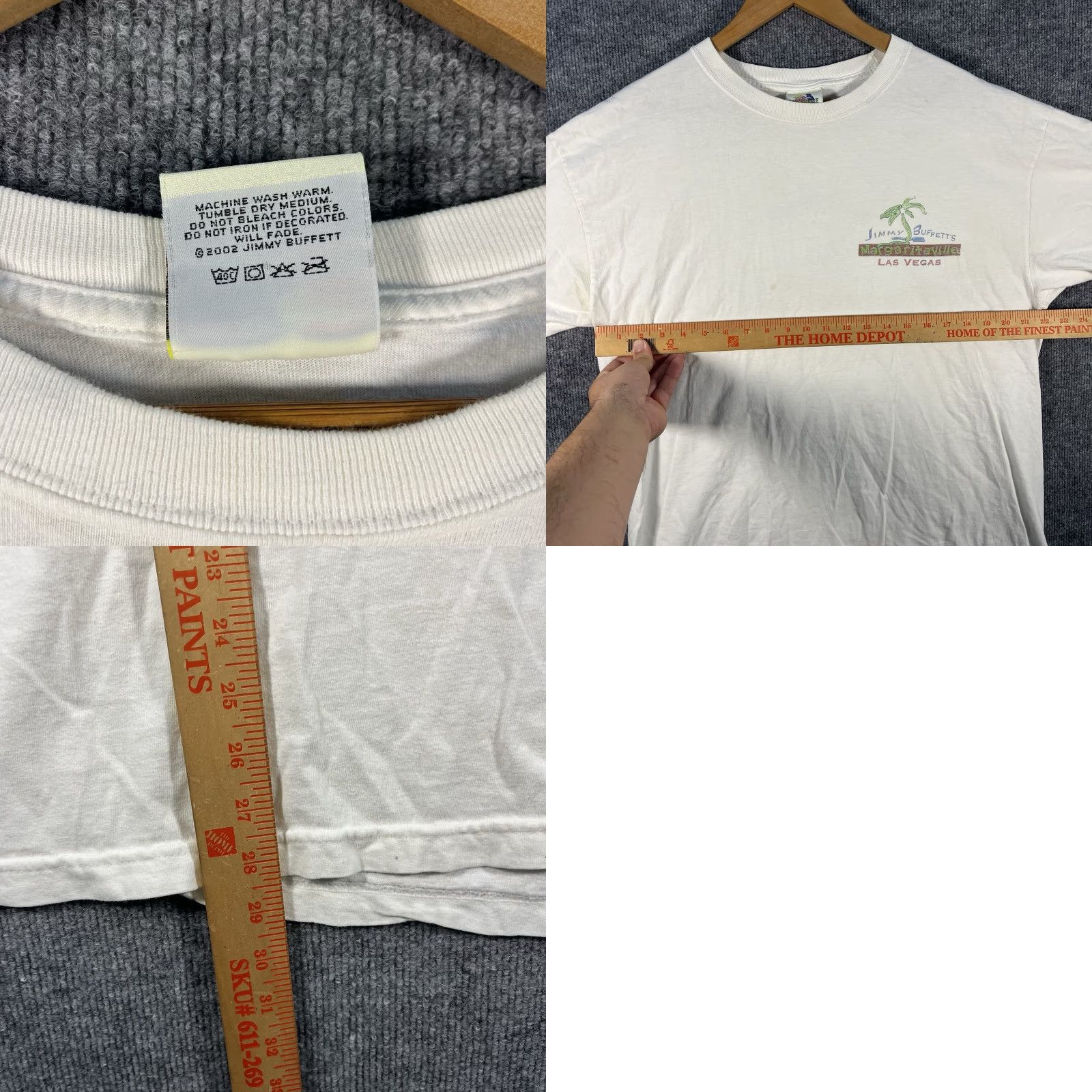Hanes Vintage Margaritaville Jimmy Buffett T-Shirt Mens XL Parrot Las Vegas Y2K 2002 Size US XL / EU 56 / 4 - 8 Thumbnail