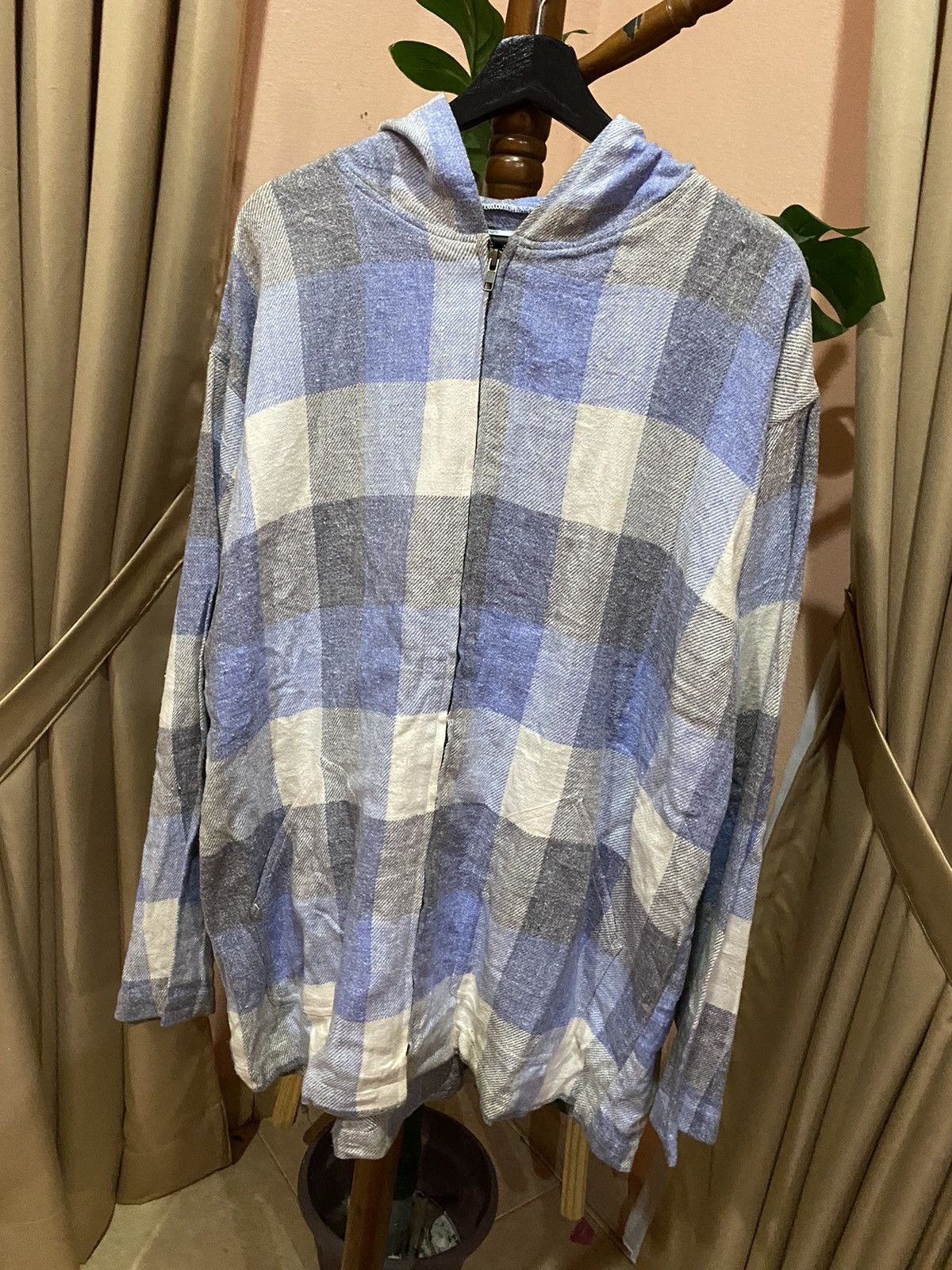 Vintage Vintage Collins Athletes Sport Jacket Hooded Checked Zip-Up Size US XL / EU 56 / 4 - 2 Thumbnail