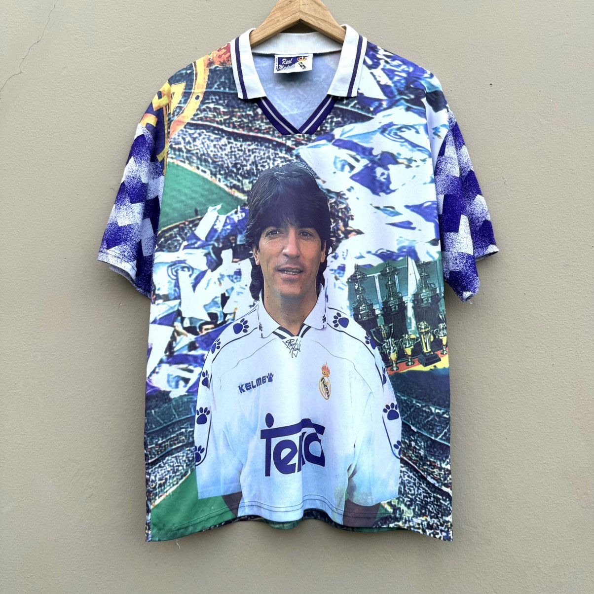 Vintage Vintage zamorano real madrid football jersey rare Size US XL / EU 56 / 4 - 1 Thumbnail