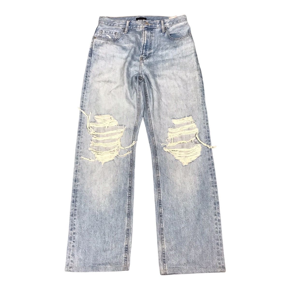 Japanese Brand × Uniqlo UNIQLO DISTRESSED DENIM PANTS BAGGY STYLE Size US 27 - 1 Thumbnail