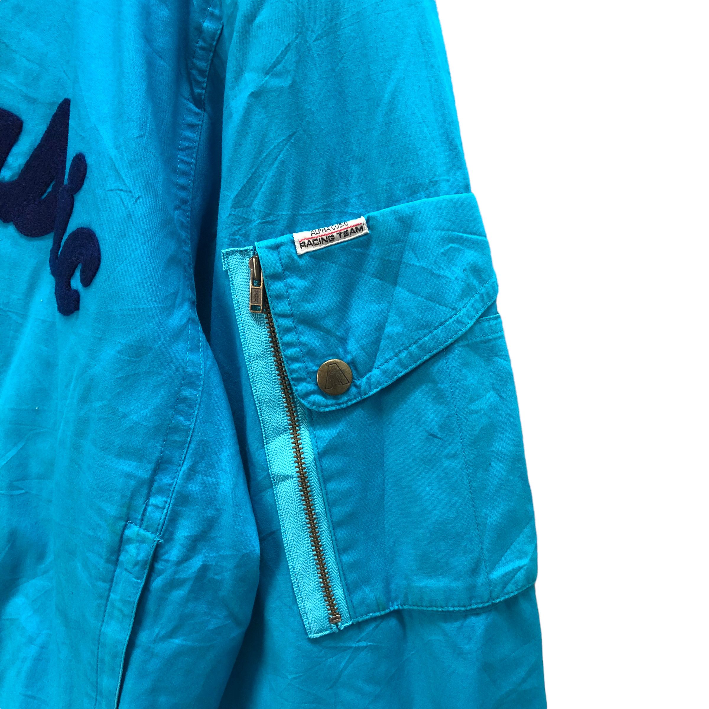 Japanese Brand ALPHA CUBIC RACING TEAM BOMBER JACKET #7318-129 Size US L / EU 52-54 / 3 - 9 Thumbnail