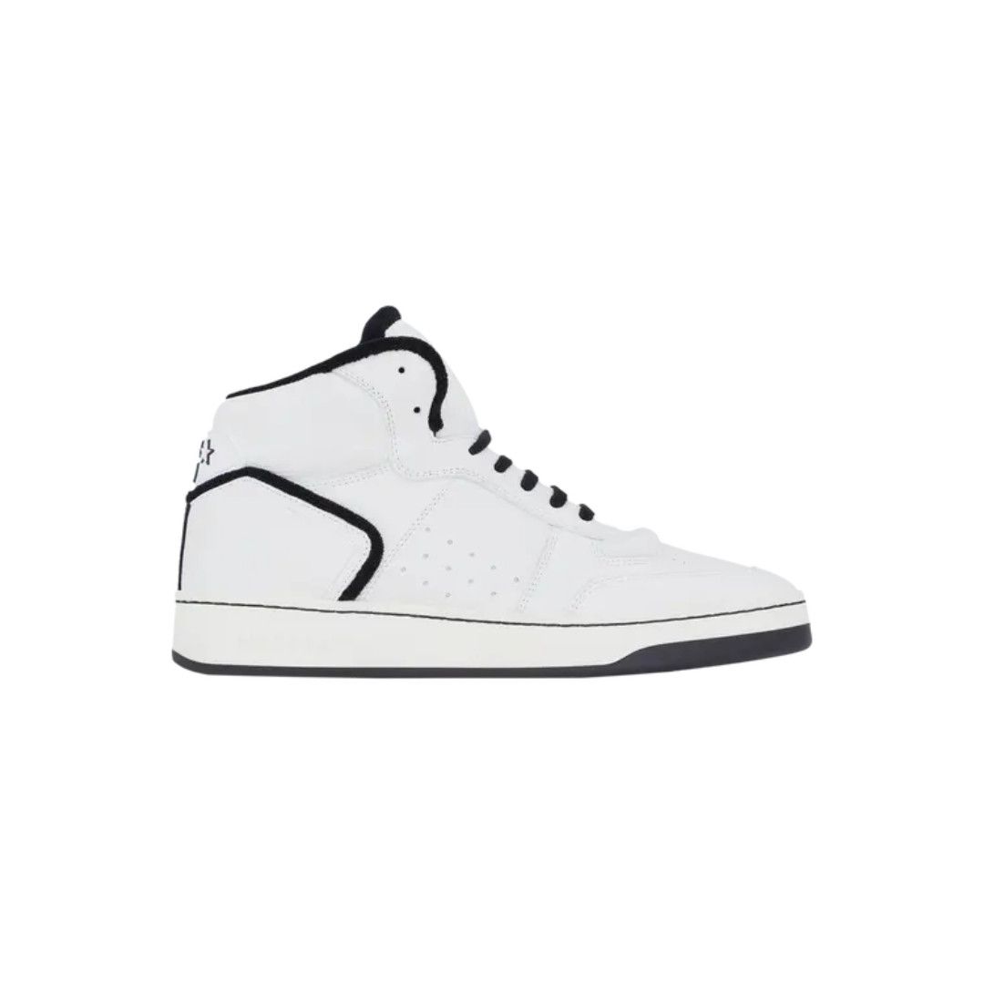 Saint Laurent Paris oc11z0126 711250 SL/80 Mid Top Sneakers in White & Black Size US 9 / EU 42 - 1 Preview