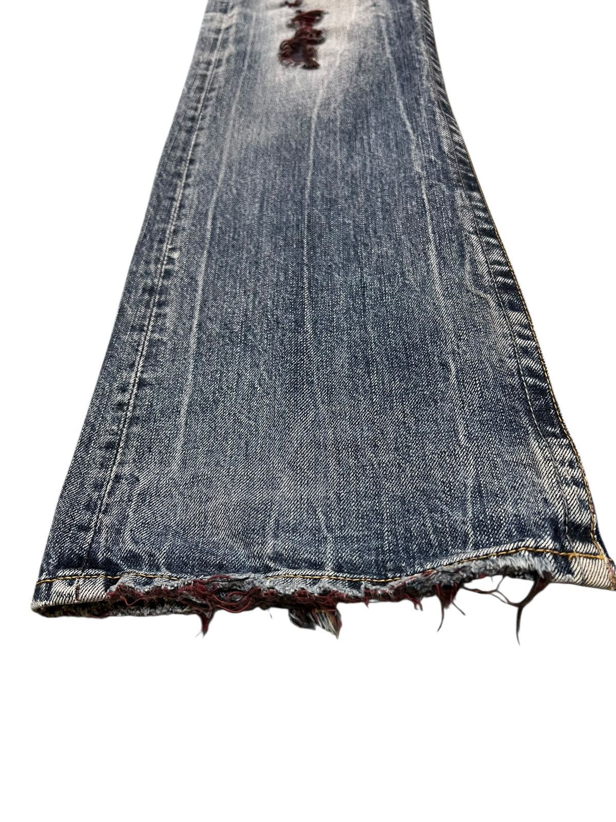 Japanese Brand Vintage Semantic Design Ditressed Flare Mudwash Jean Size US 31 - 6 Thumbnail