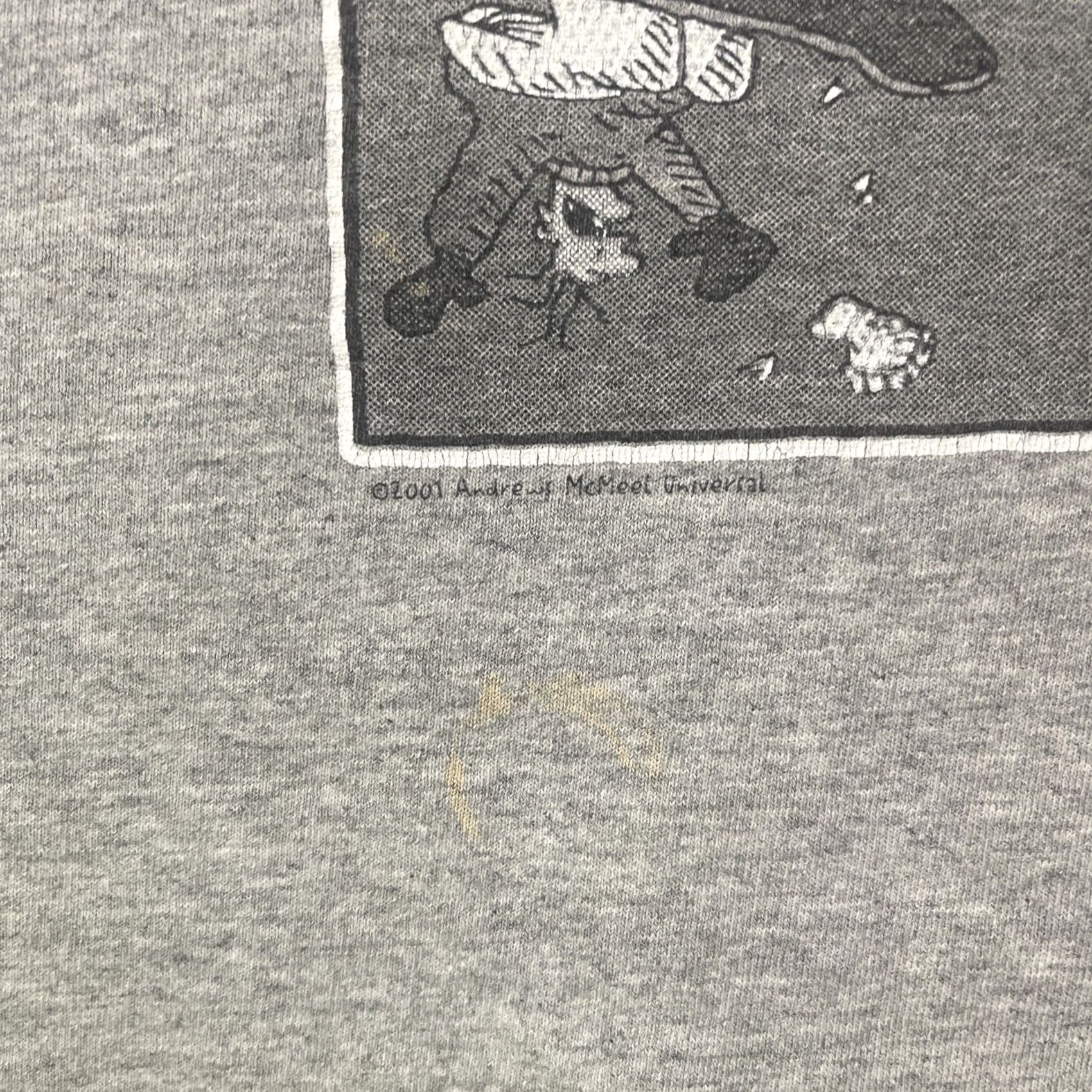 Gildan In The Bleachers Shirt Mens XL Gray Comic Strip Vintage Sandpoint Idaho 2001 Size US XL / EU 56 / 4 - 5 Thumbnail