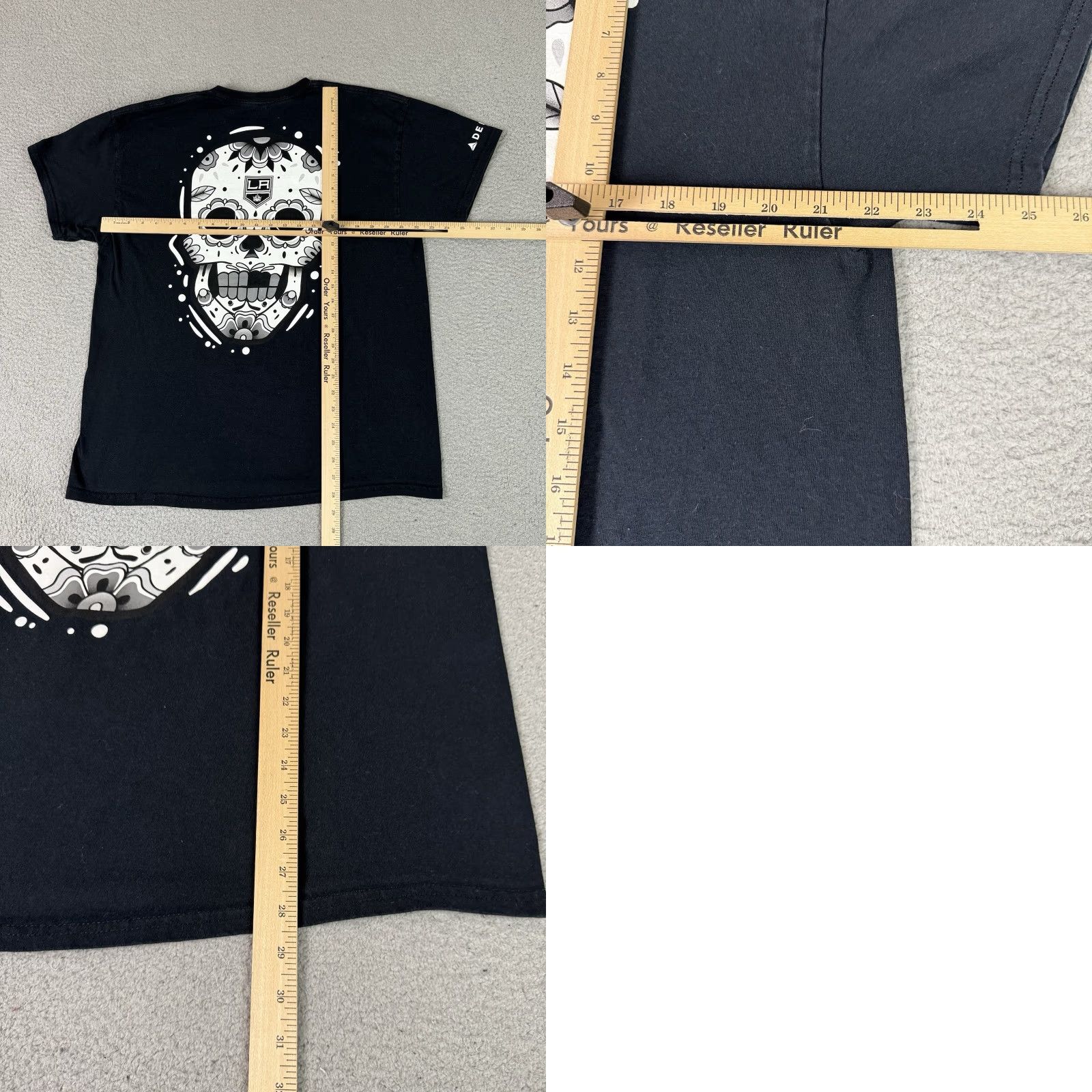 Gildan VINTAGE LA Kings T Shirt Adult XL Black Day Of The Dead Skull Rare Size US XL / EU 56 / 4 - 8 Thumbnail