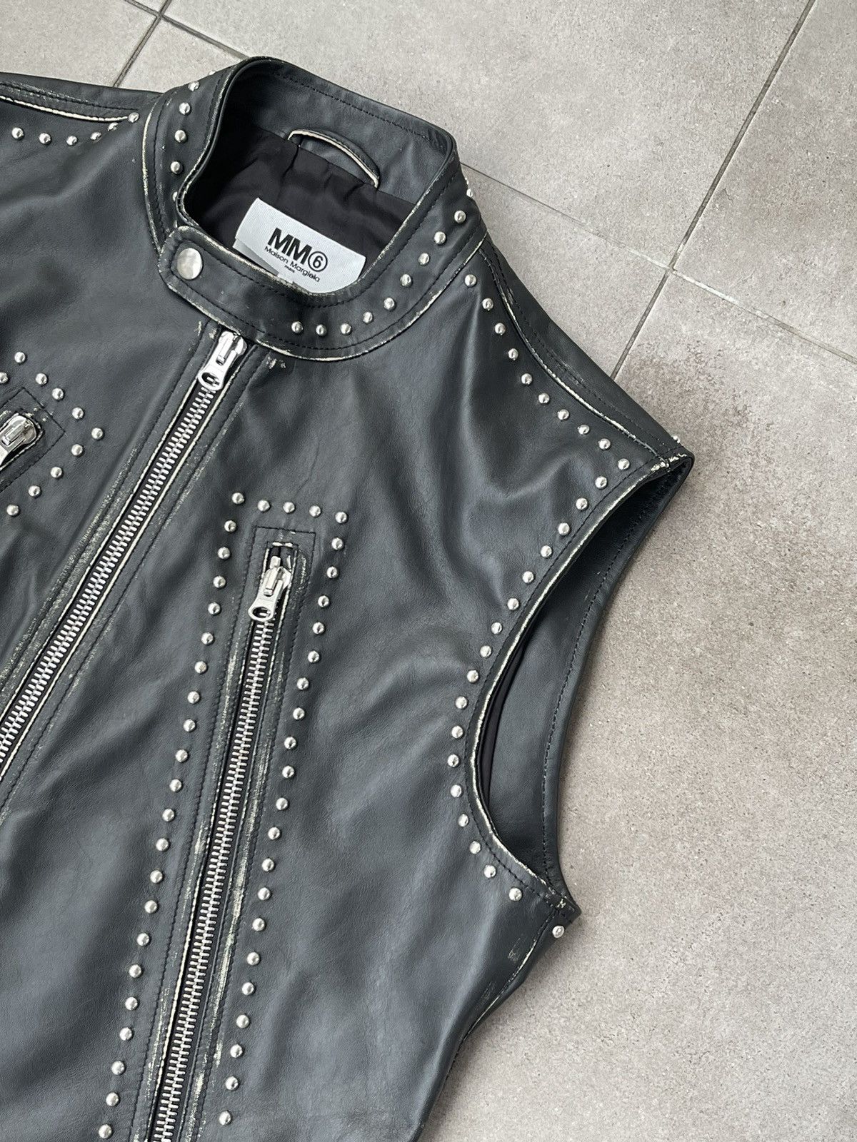 Maison Margiela !DS! SS22 Maison Margiela 5 ZIP Studded Leather Vest Gilet Size US S / EU 44-46 / 1 - 12 Thumbnail