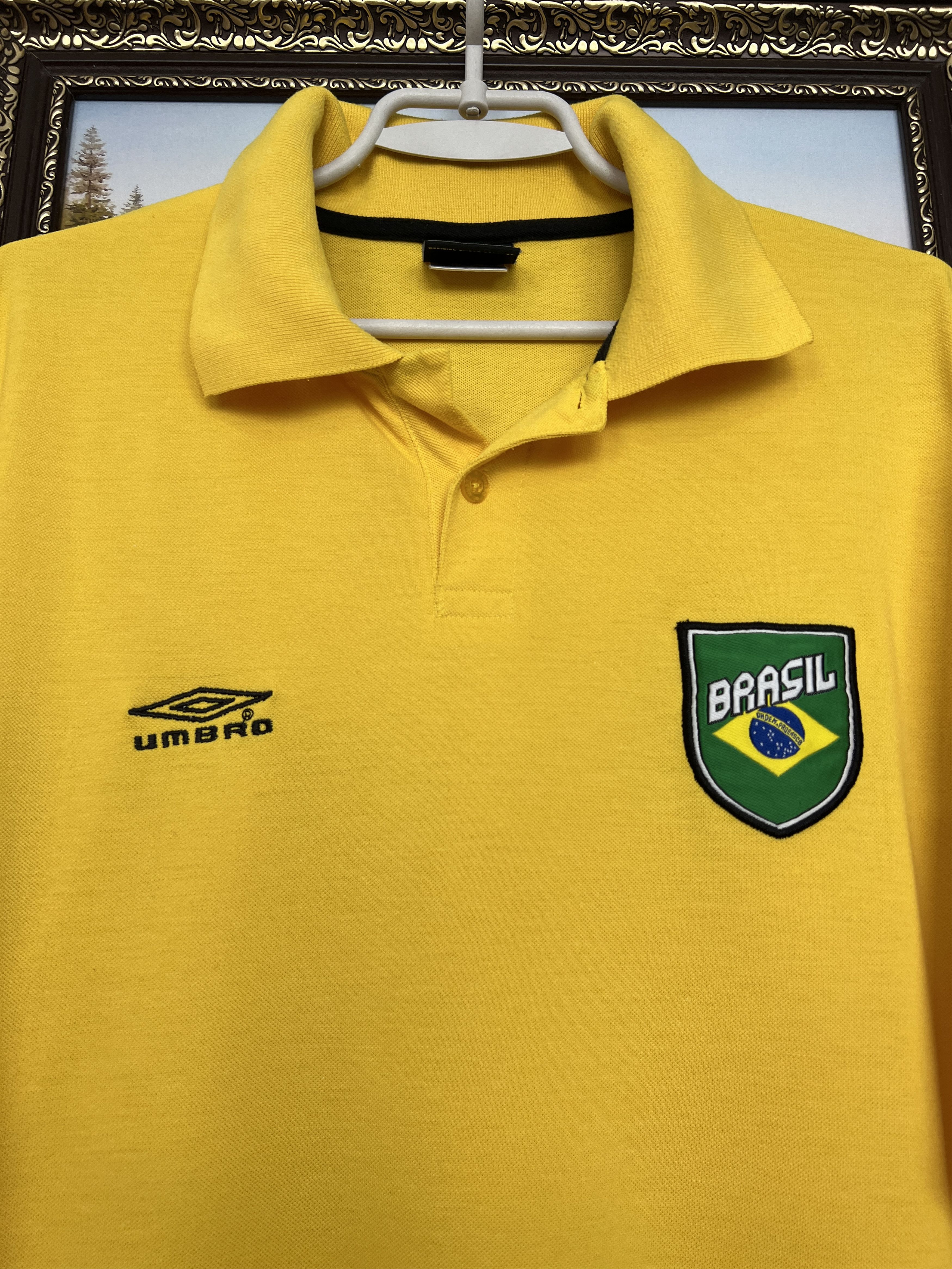 Umbro Vintage 2000's Brazil Umbro Polo Football Shirt Soccer Size US XXL / EU 58 / 5 - 3 Thumbnail
