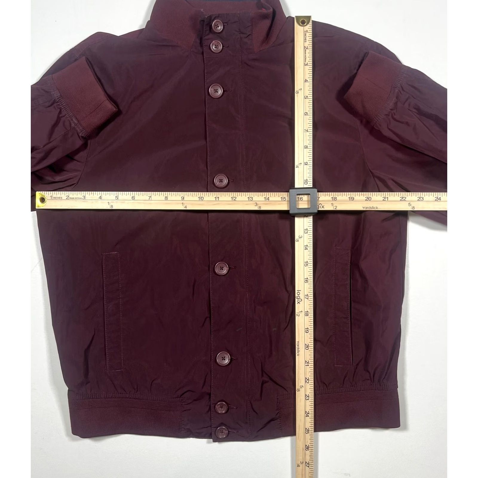 Tommy Hilfiger Tommy Hilfiger Jacket Mens Large Windbreaker Button Up Nylon Crest Patch Red Burgundy Size US L / EU 52-54 / 3 - 6 Thumbnail