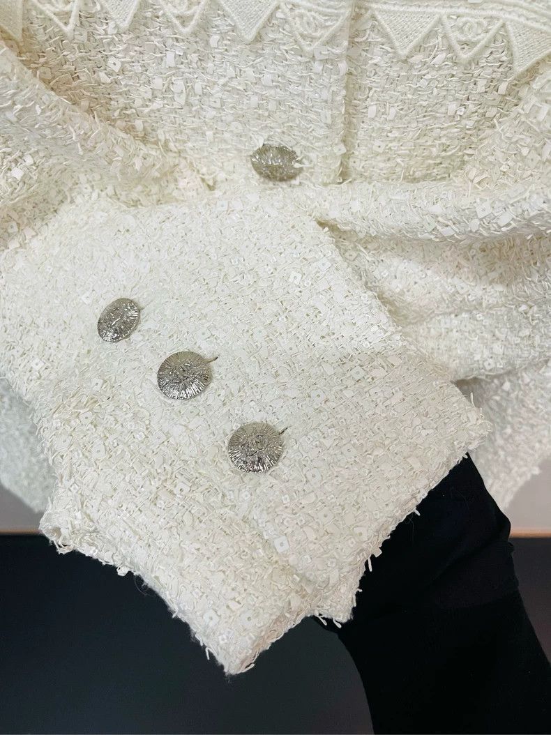 Chanel 24 white sequin waist jacket 2504-Nextarrow