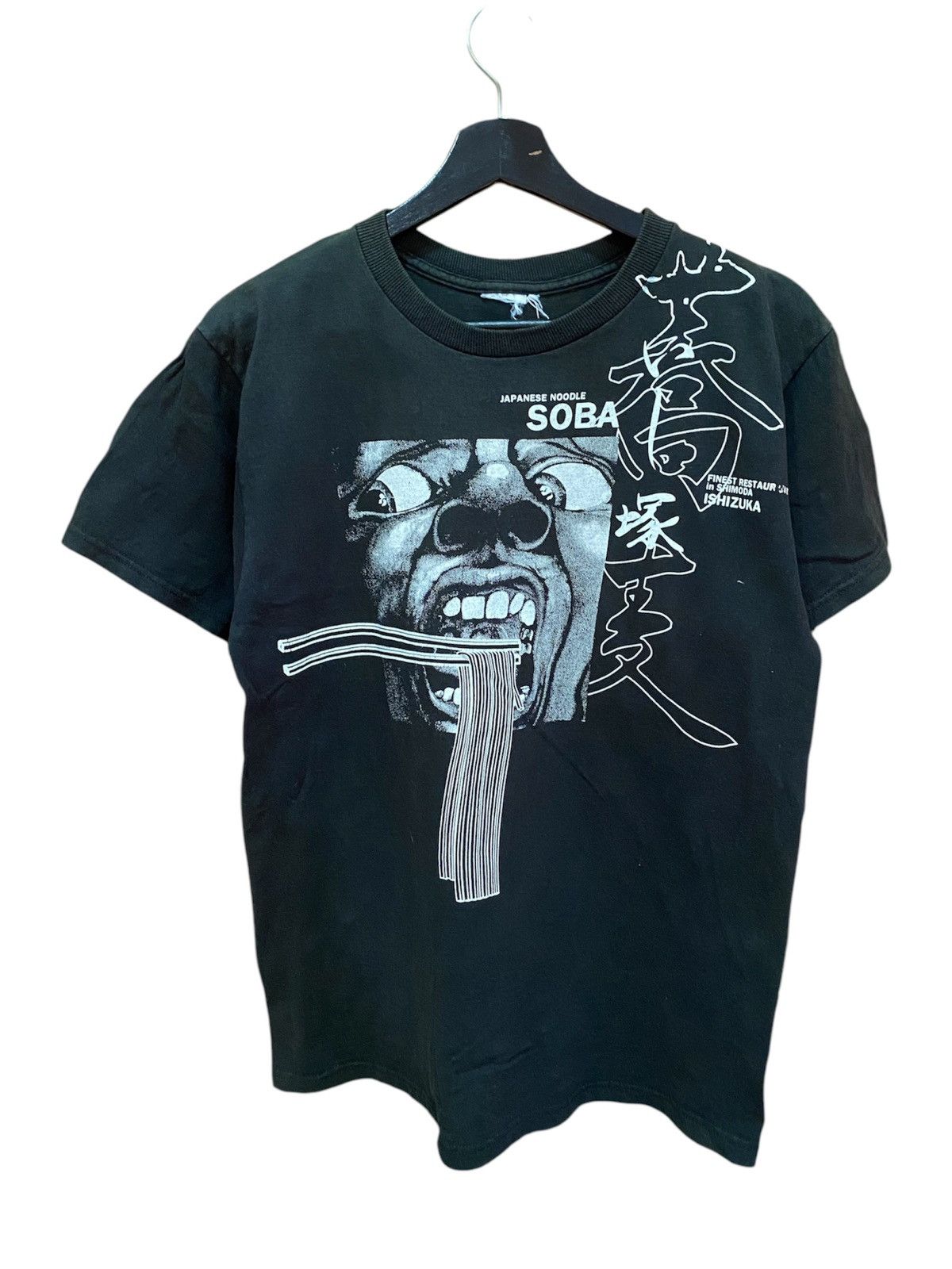 Anime Vintage Japanese Noodle “SOBA” Graphic T-Shirt – Black Edgy Size US M / EU 48-50 / 2 - 1 Thumbnail
