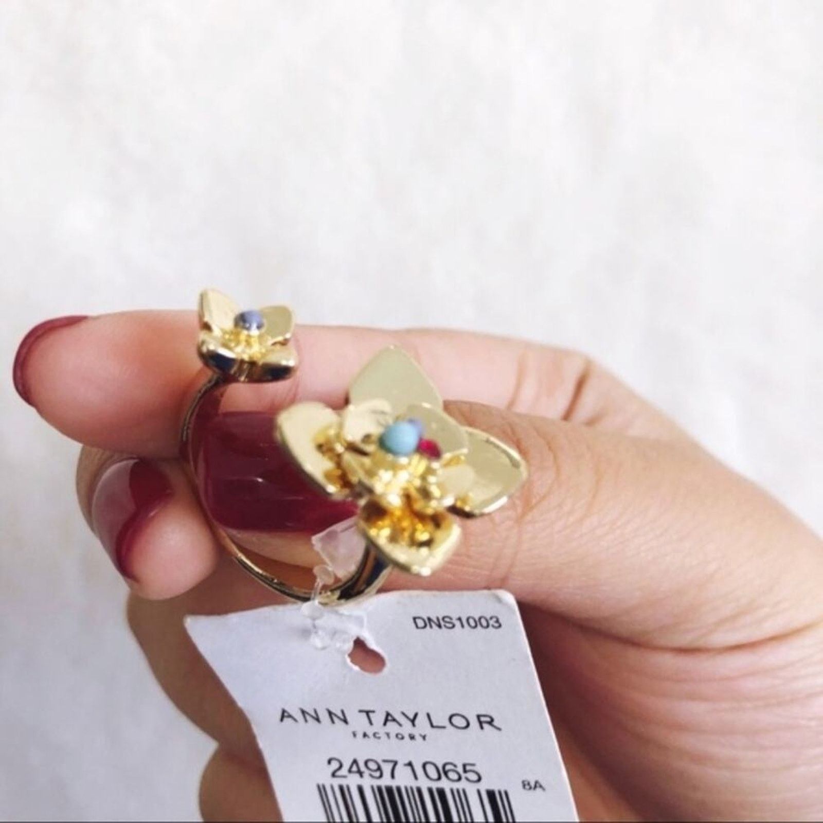 Ann Taylor Ann Taylor Gold Flower Open Circle Wrap Ring Size ONE SIZE - 4 Thumbnail