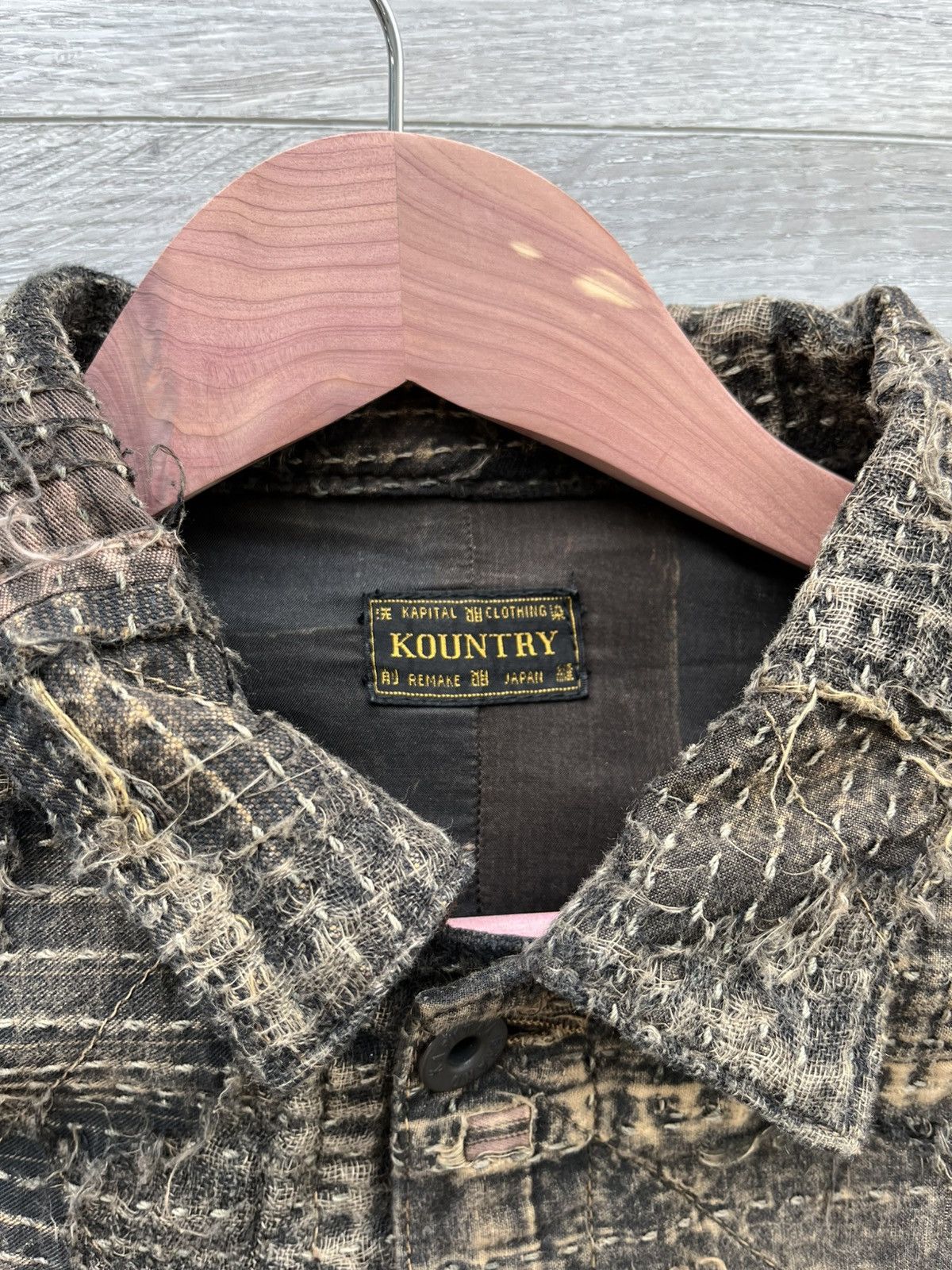Kapital Kapital Boro Distressed Patchwork Jacket - Black Tea Size US XL / EU 56 / 4 - 12 Thumbnail