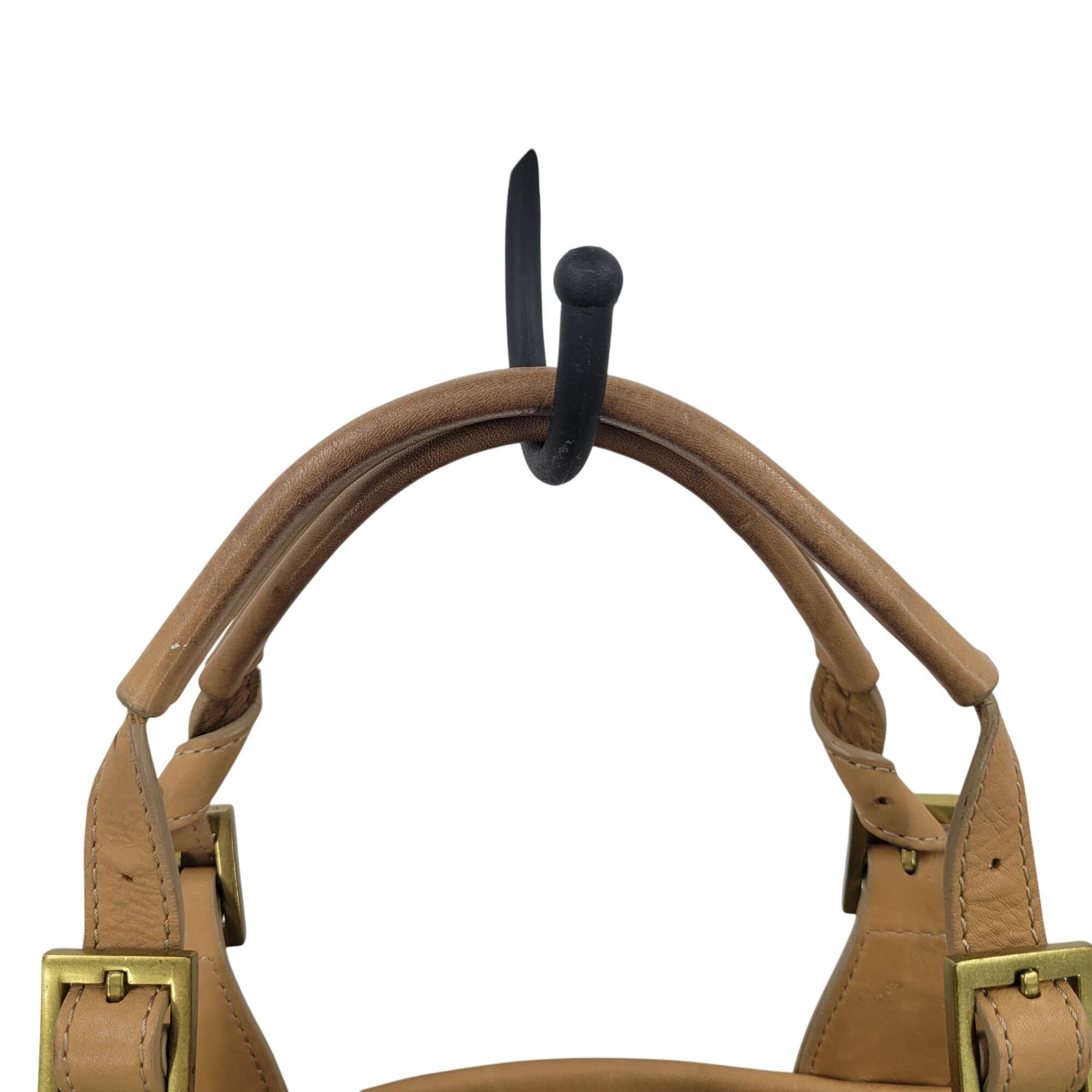 Vintage Stone Mountain Tan Genuine Leather Double Top Handle Handbag Size ONE SIZE - 4 Thumbnail