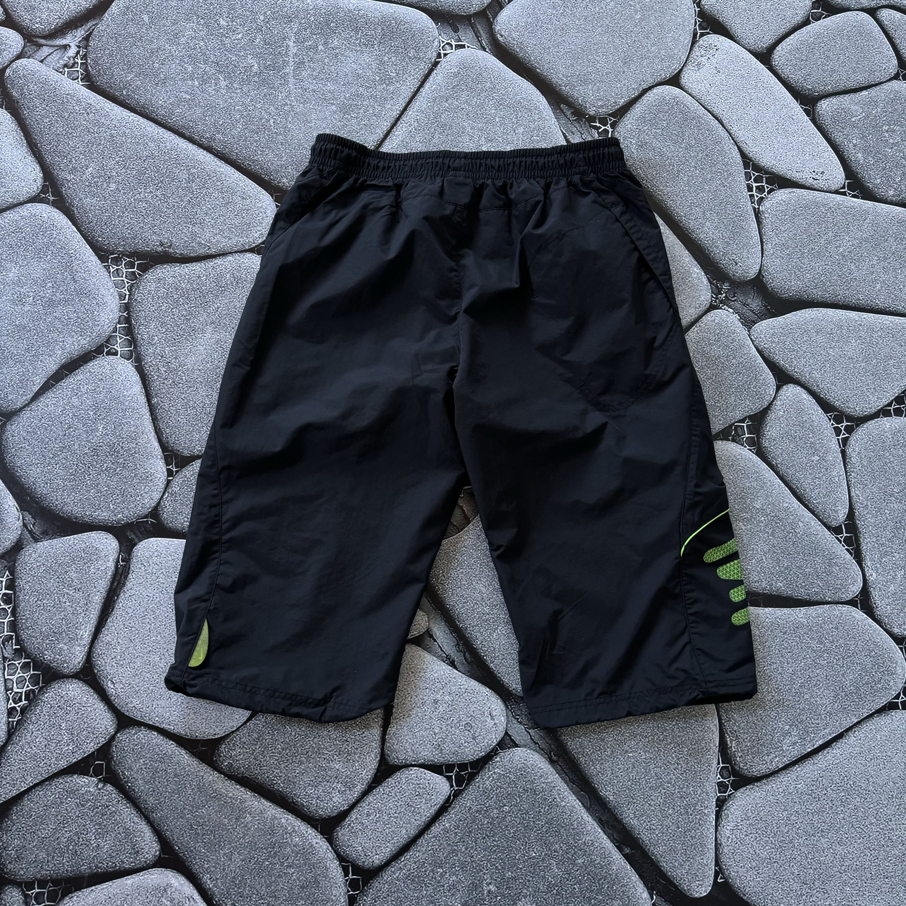 Nike × Vintage NIKE SHOX LIME BLACK VINTAGE SHORTS DRILL Y2K Size US 34 / EU 50 - 2 Thumbnail