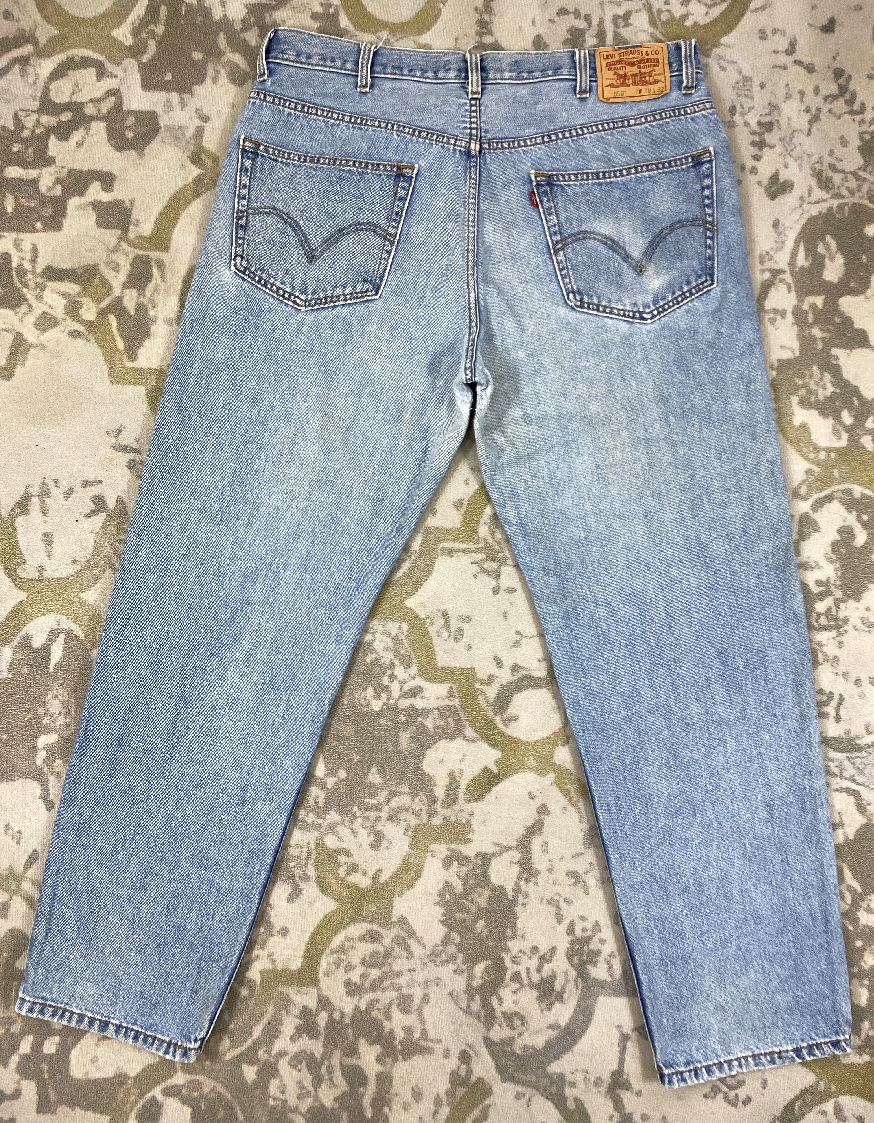 Levi's Mid Blue Vintage Levi's 550 Jeans 39x31 Denim -SJ033 Size US 39 - 2 Thumbnail