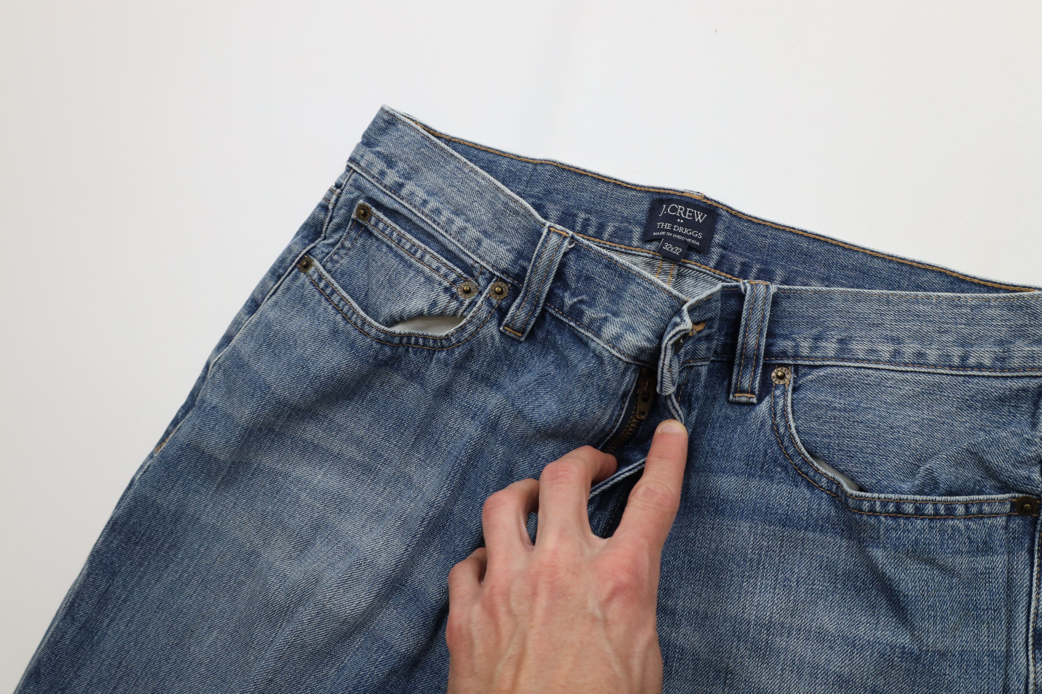 J.Crew J Crew Faded Skinny Leg The Driggs Denim Jeans Blue Cotton Size US 32 / EU 48 - 7 Thumbnail