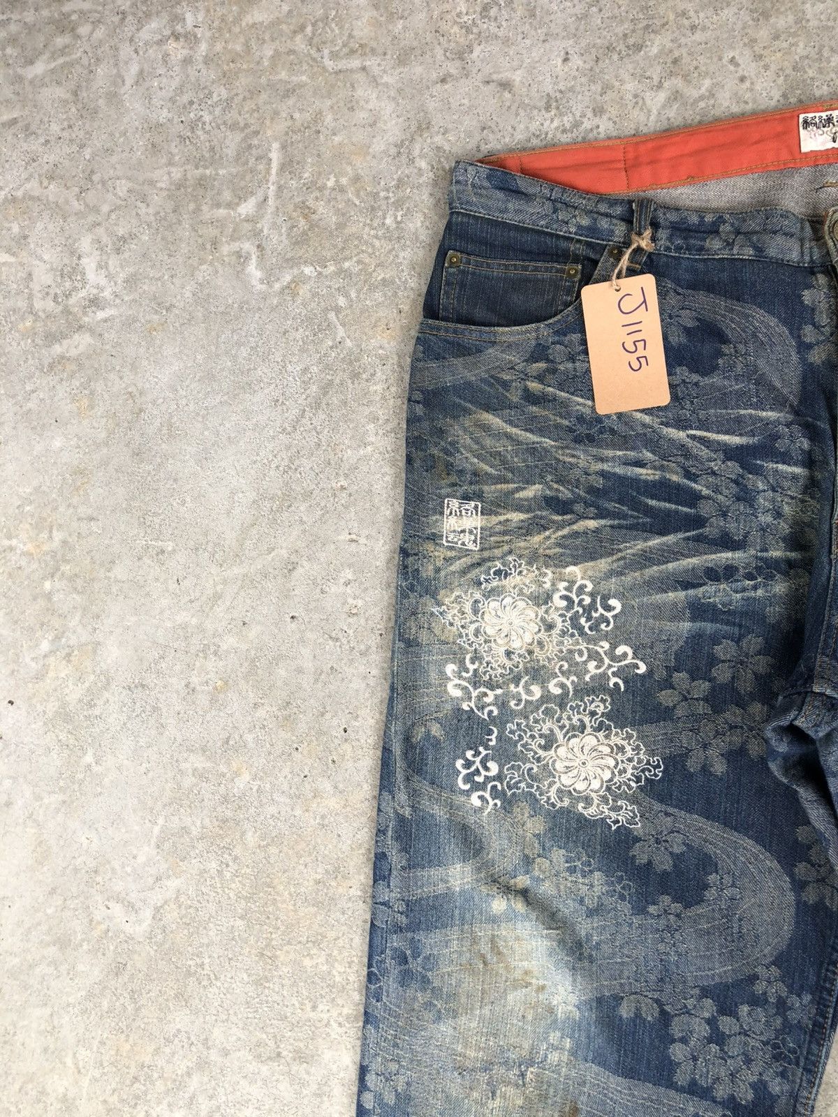 Karakuri Tamashii Karakuri Tamashii Embroidered Jeans Distressed Jeans Size US 39 - 4 Thumbnail