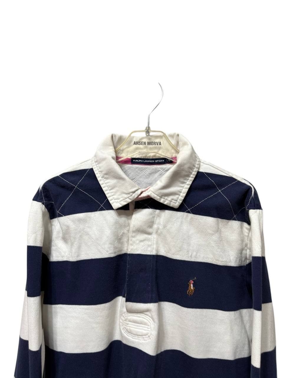 Polo Ralph Lauren Polo Ralph Lauren Rugby Striped Vintage Long Sleeve Polo Tee Size US S / EU 44-46 / 1 - 2 Thumbnail
