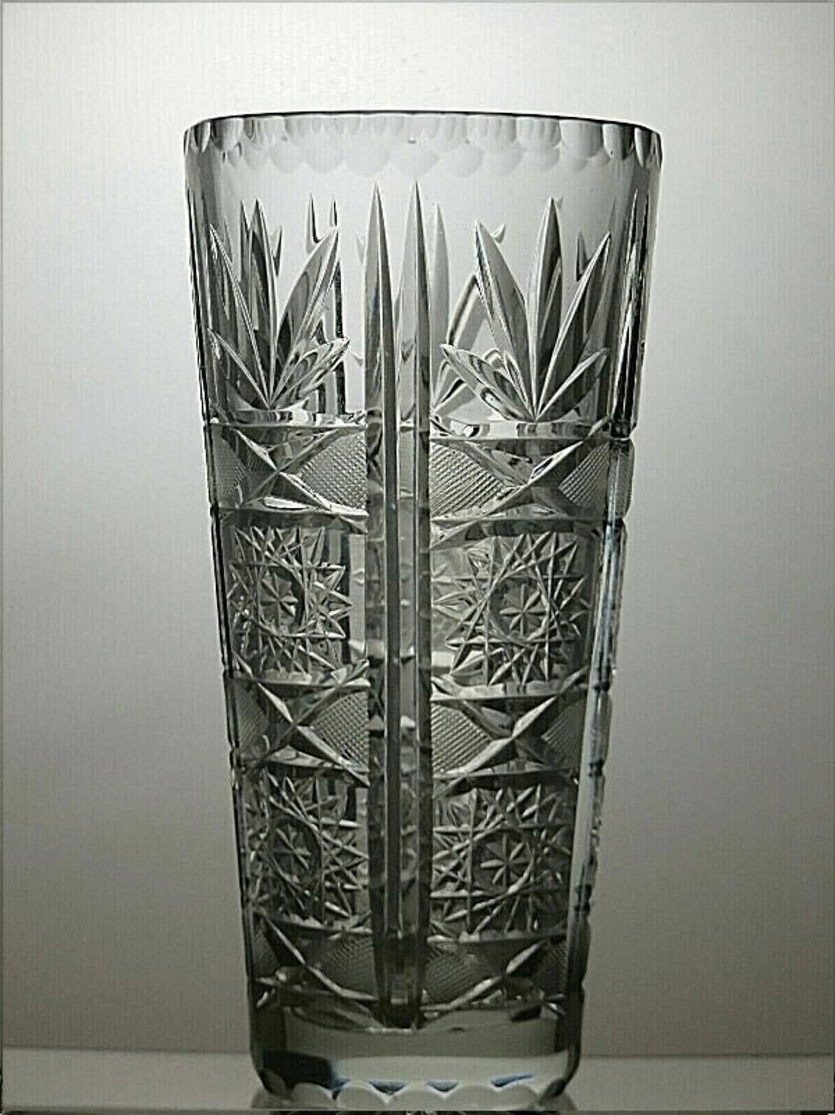 Other Vintage American Brilliant Cut Crystal Vase 7 7/8" Size ONE SIZE - 2 Thumbnail