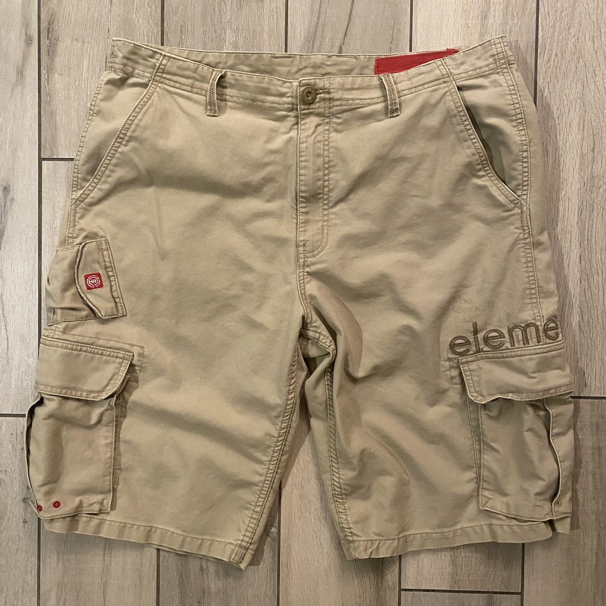Element × JNCO × Southpole Vintage Y2K Earth Tone Tan Element Baggy Cargo Shorts 38 Size US 38 / EU 54 - 1 Thumbnail