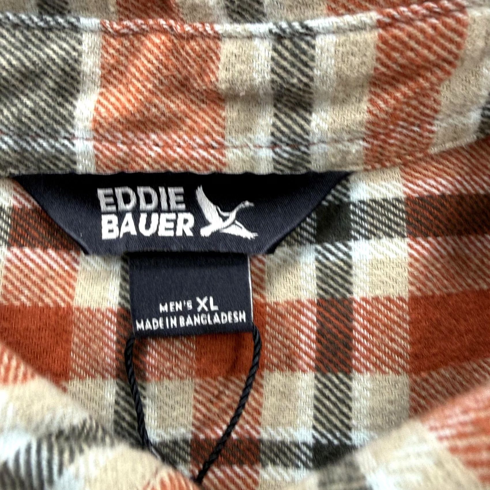 Eddie Bauer Eddie Bauer Shirt Mens XL Orange Clay Plaid Flannel Long Sleeve Button Up Size US XL / EU 56 / 4 - 3 Thumbnail