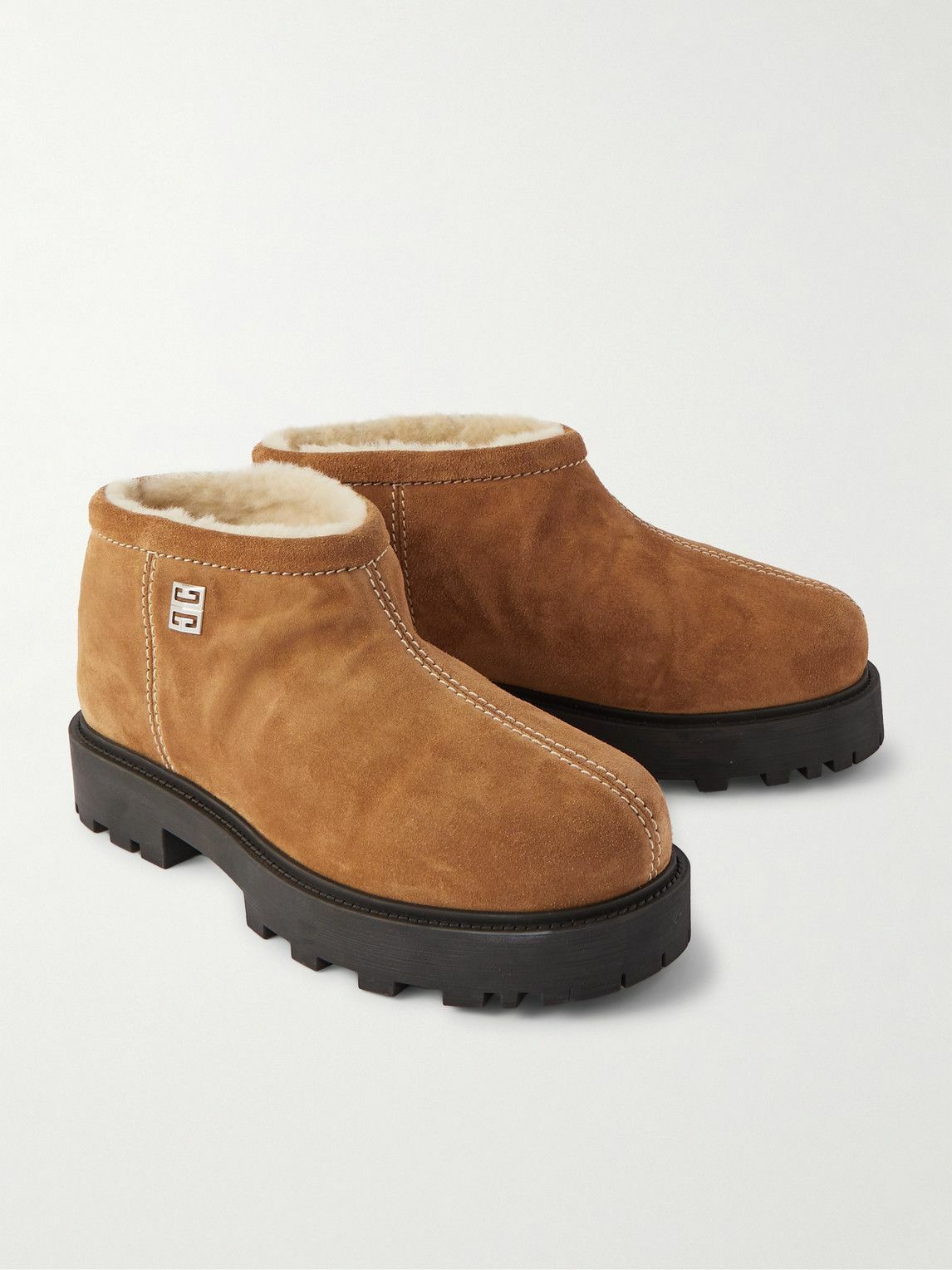 Givenchy o1srvl11e0125 Shearling Suede Boots in Brown Size US 12 / EU 45 - 4 Thumbnail