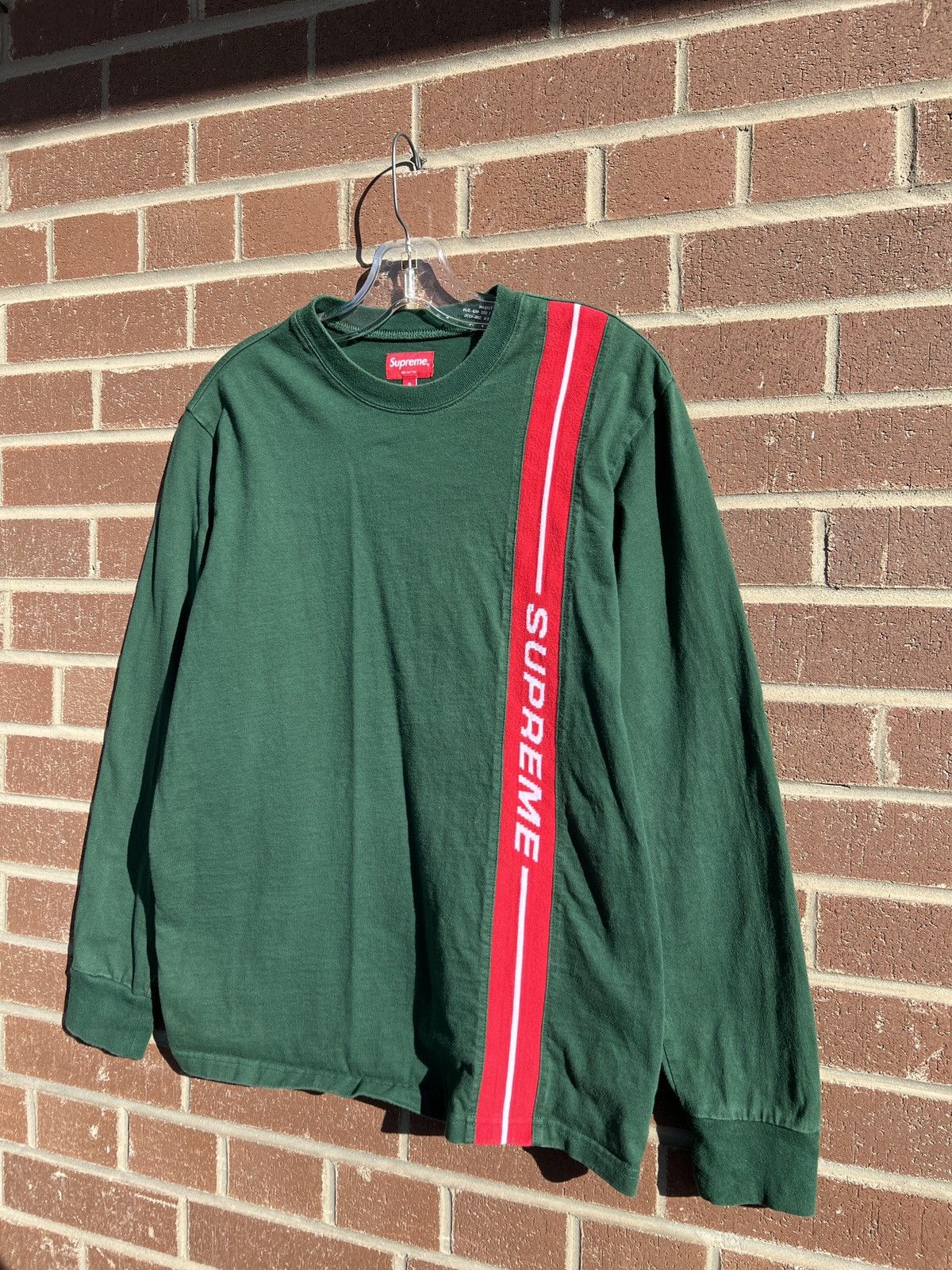 Supreme Supreme FW18 Vertical Logo Stripe Longsleeve Size US S / EU 44-46 / 1 - 2 Thumbnail