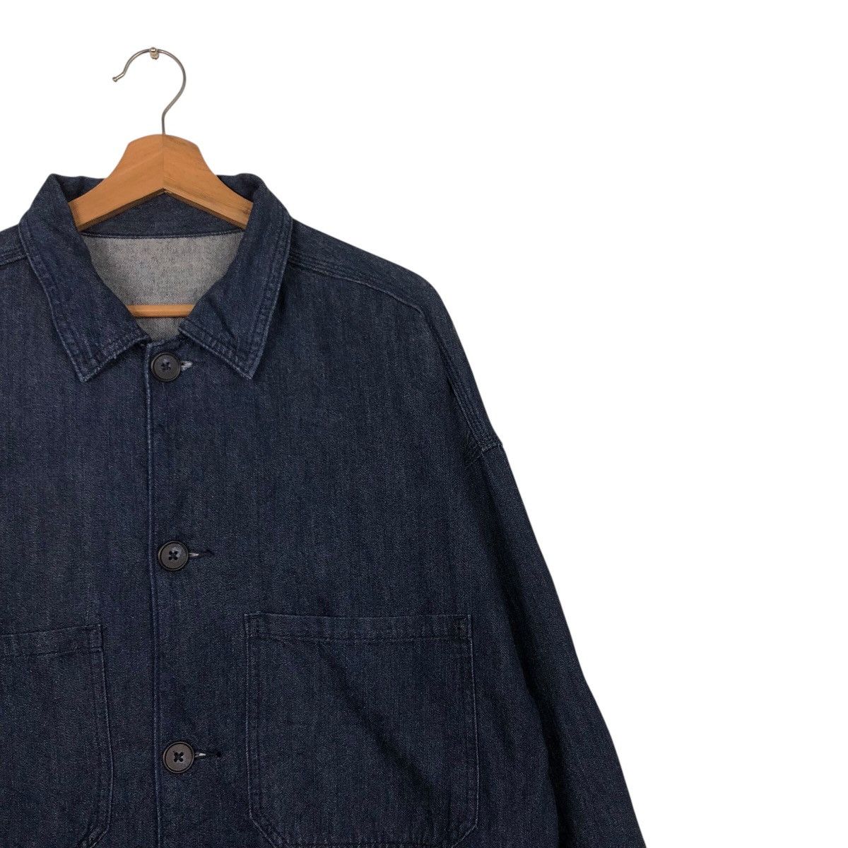 Japanese Brand 📌Vintage Denim Biker Chore Jacket Gu Indigo Issey Miyake Size US L / EU 52-54 / 3 - 7 Thumbnail