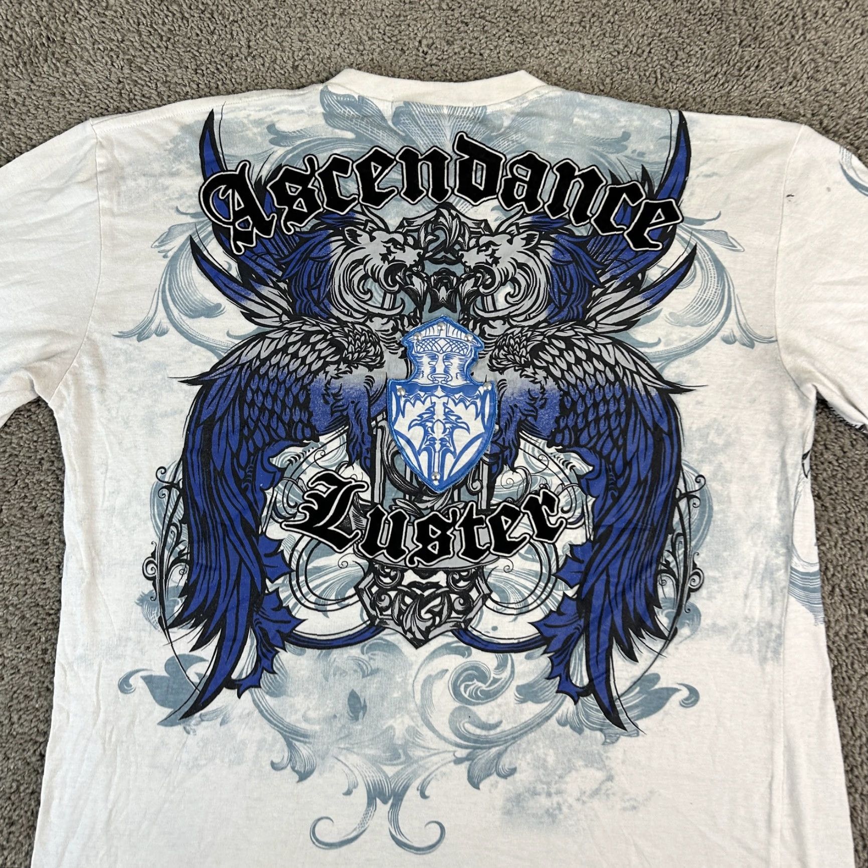 Express DWNTWN Express Shirt Mens Large White Graphic Tattoo Ascendance Luster Tee Short Sleeve Crew Neck Size US L / EU 52-54 / 3 - 3 Thumbnail