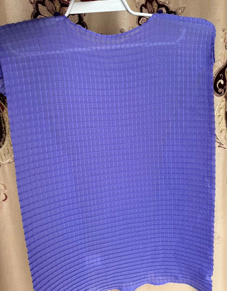Issey Miyake Issey Miyake Purple checkered mainline thin sand top Size S / US 4 / IT 40 - 4 Thumbnail