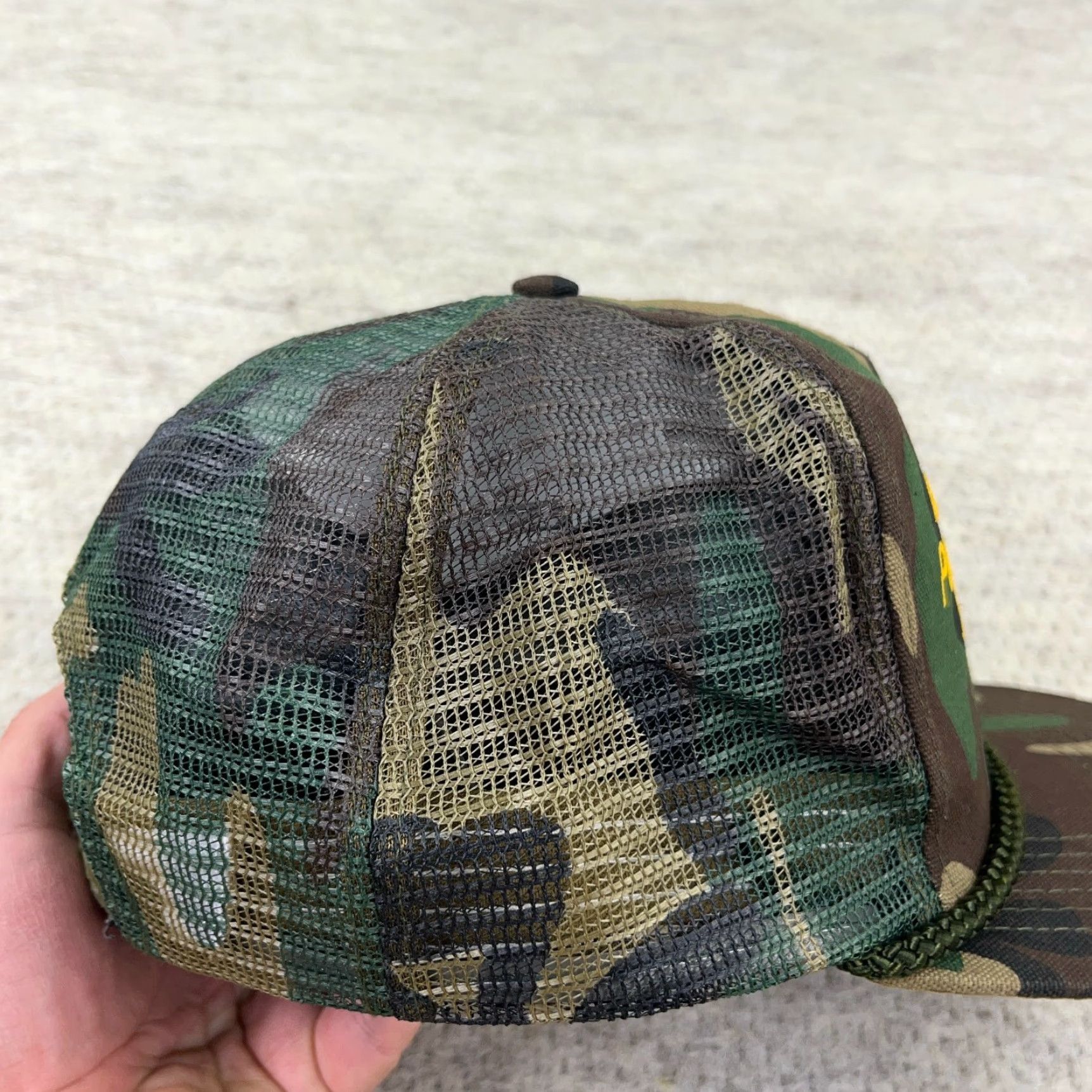 Roper Vintage San Sun Camouflage Trucker Hat Cap Adult One Size Green 90s Army Outdoor Workwear Size ONE SIZE - 7 Thumbnail